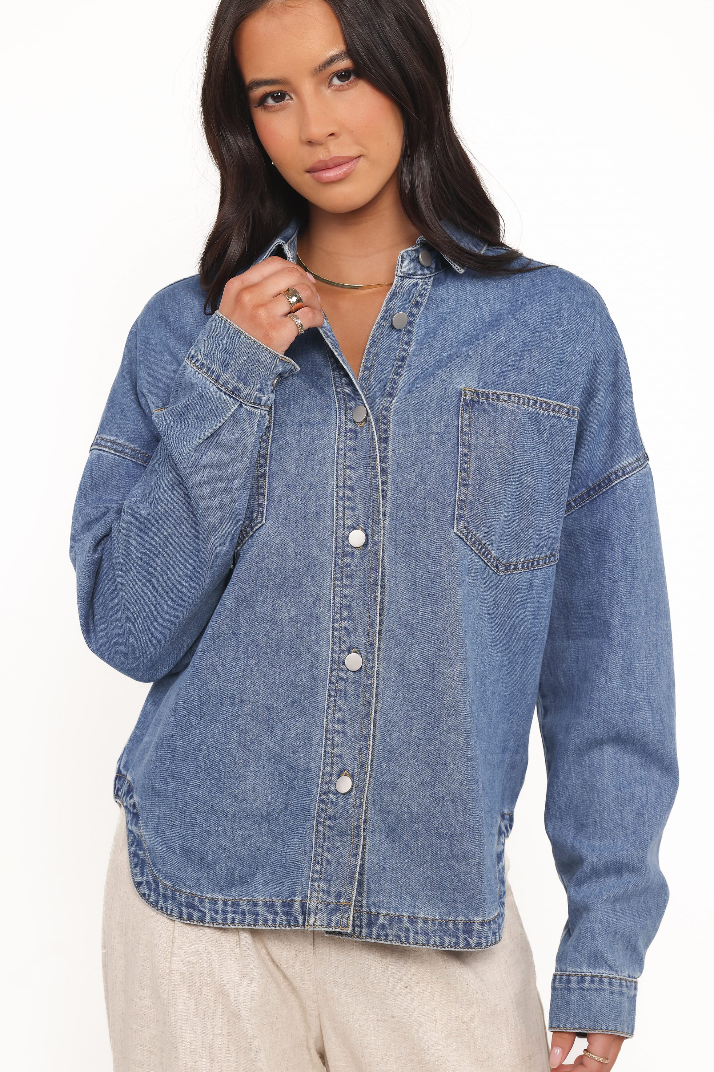Petal and Pup USA TOPS Cornelia Denim Shirt - Blue