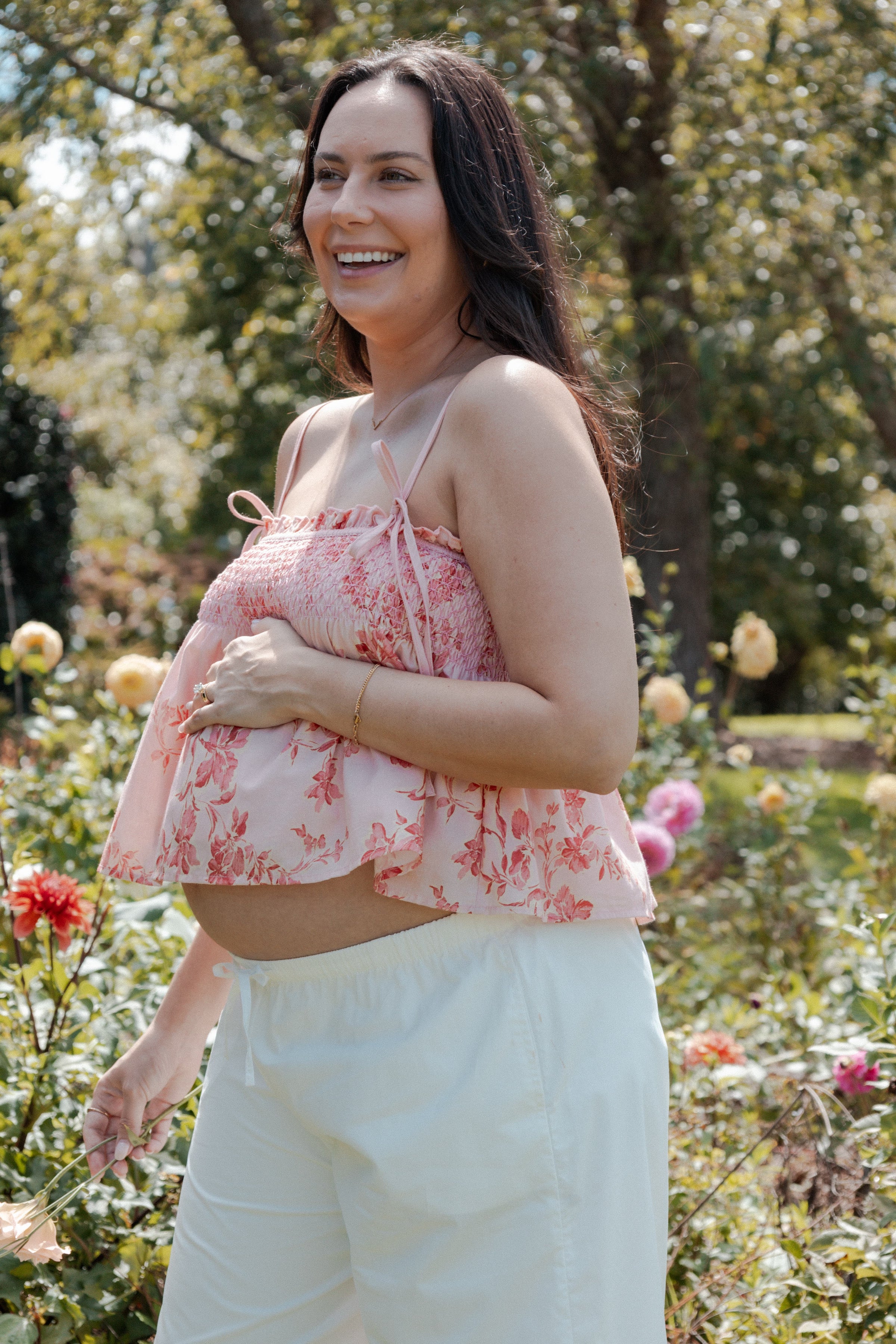 Petal and Pup USA TOPS Cosima Baby Doll Top - Rose Pink Floral