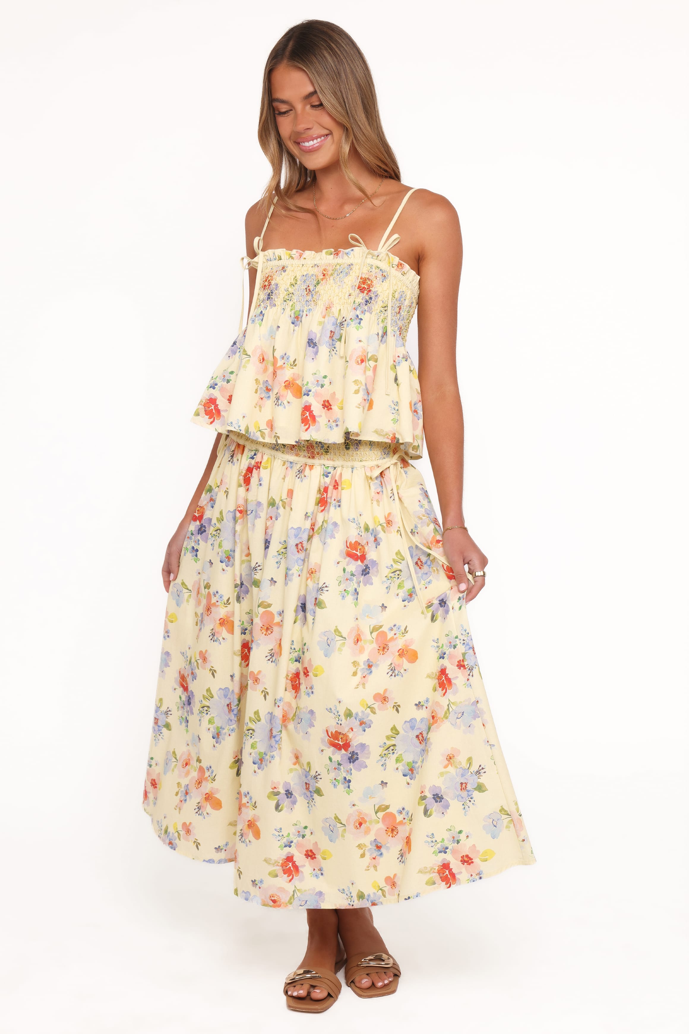 Petal and Pup USA TOPS Cosima Baby Doll Top - Yellow Floral