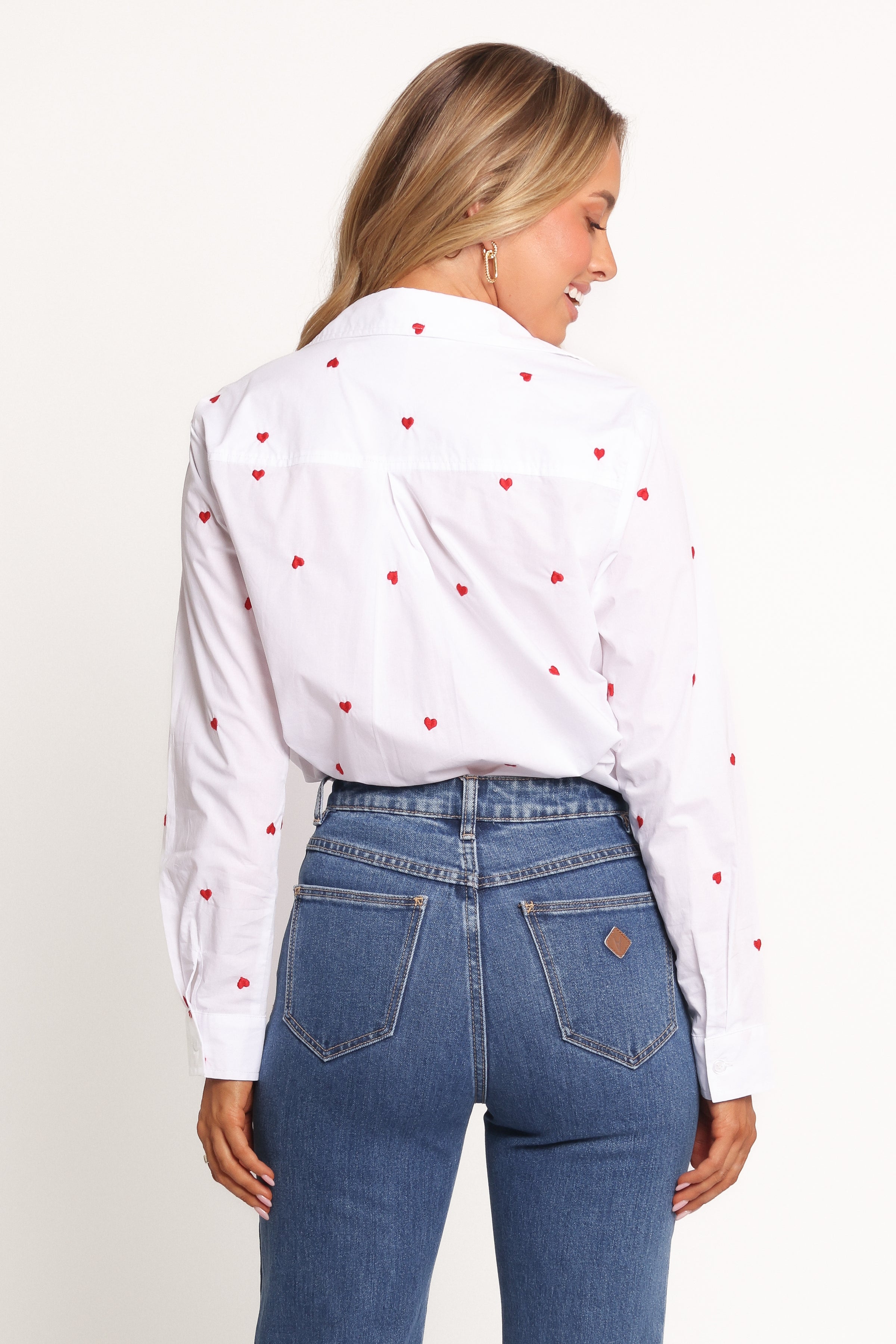 Petal and Pup USA TOPS Cyra Heart Top - White Red