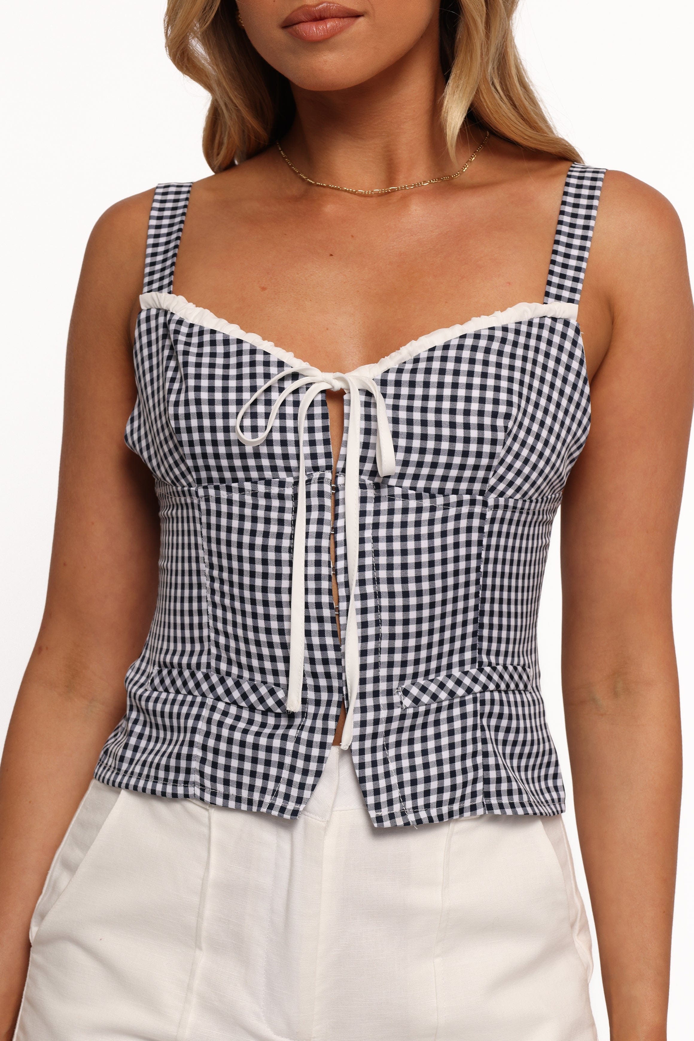 Petal and Pup USA TOPS Danella Top - Navy Gingham (Hold for Rack)