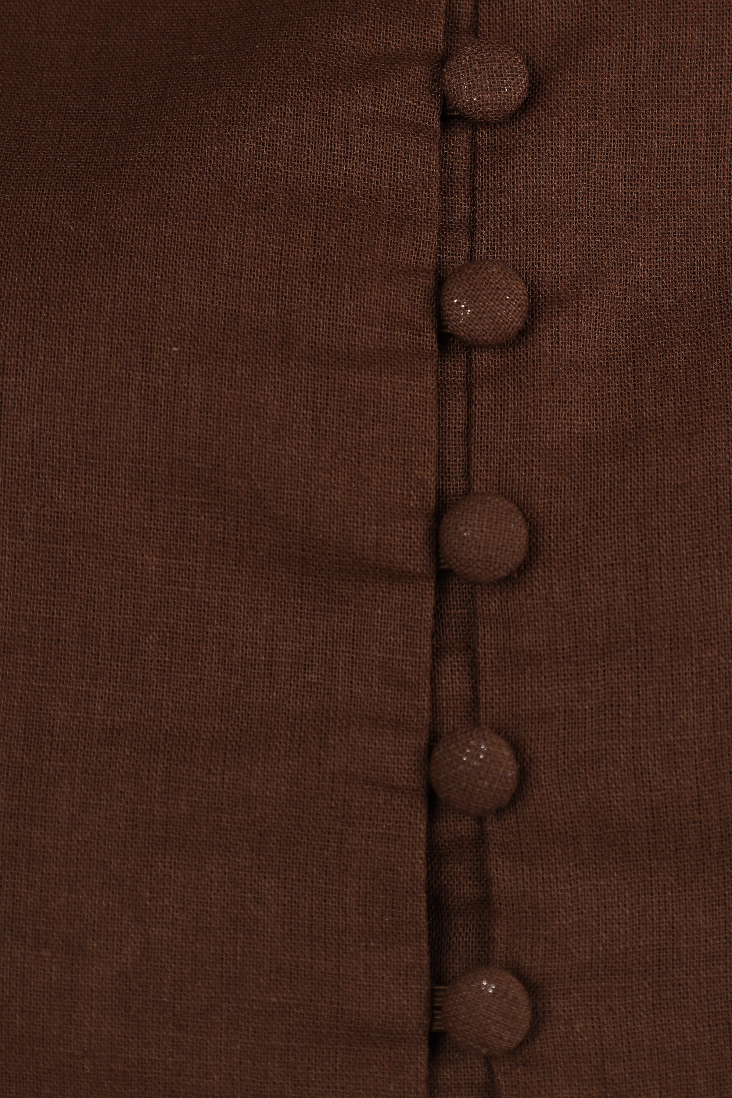 Petal and Pup USA TOPS Daniella Linen Vest - Chocolate Brown