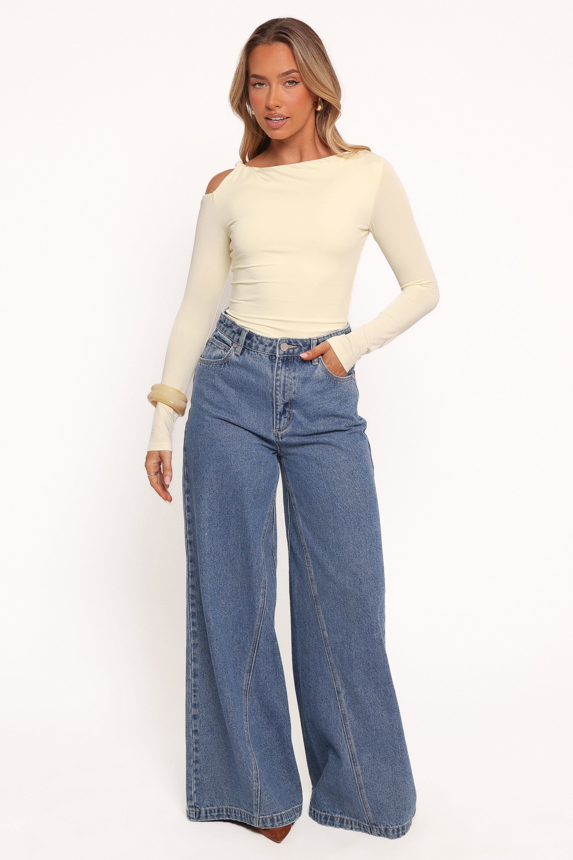 Petal and Pup USA TOPS Darma Long Sleeve Top - Pale Yellow