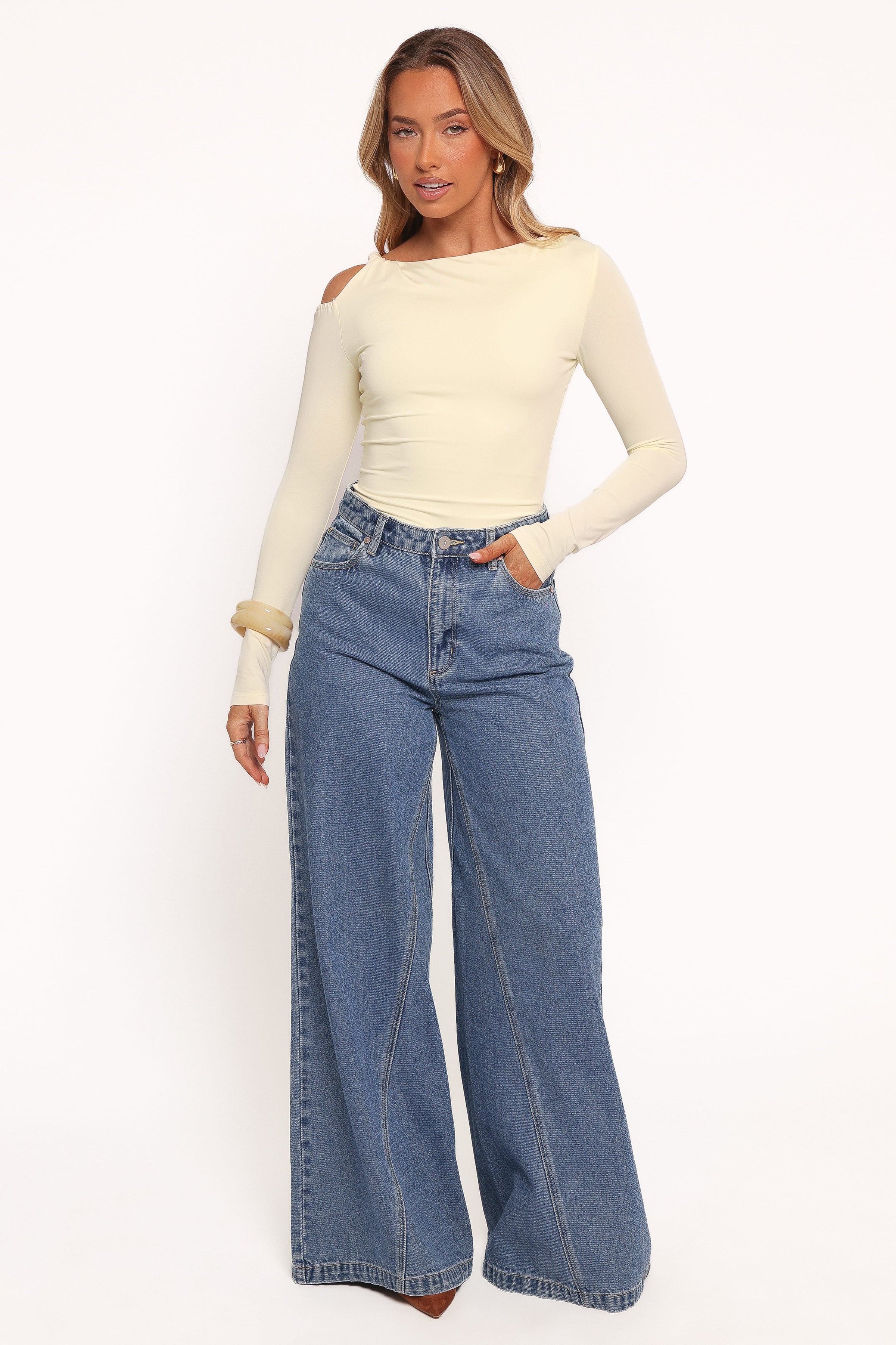 Petal and Pup USA TOPS Darma Long Sleeve Top - Pale Yellow