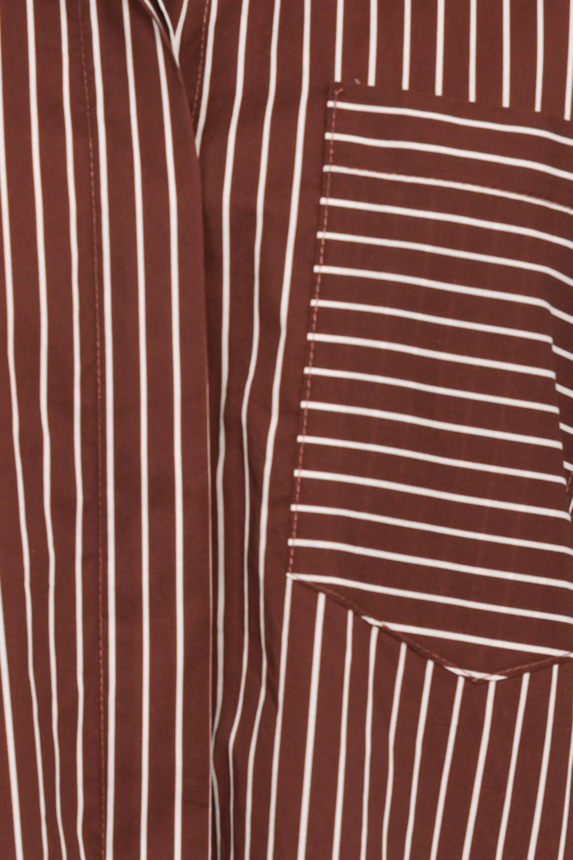 Petal and Pup USA TOPS Darya Shirt - Chocolate Stripe