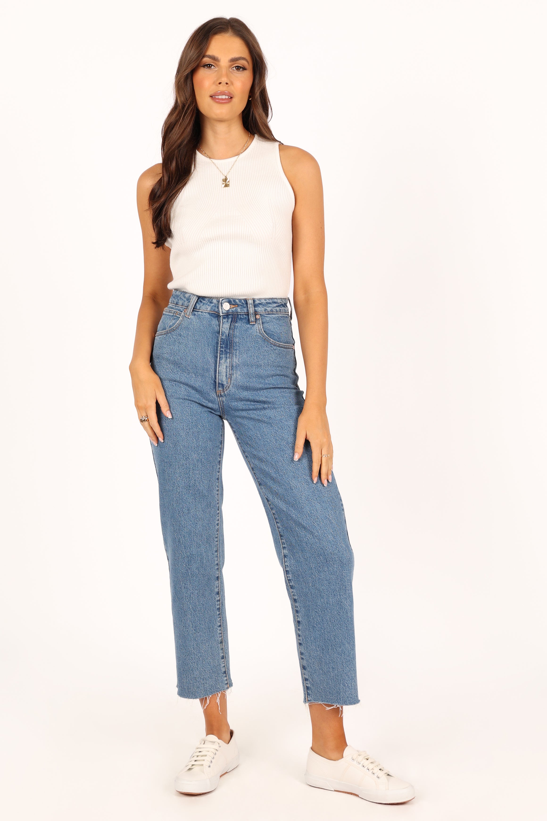 Petal and Pup USA TOPS Davie Ribbed Knit Top - White