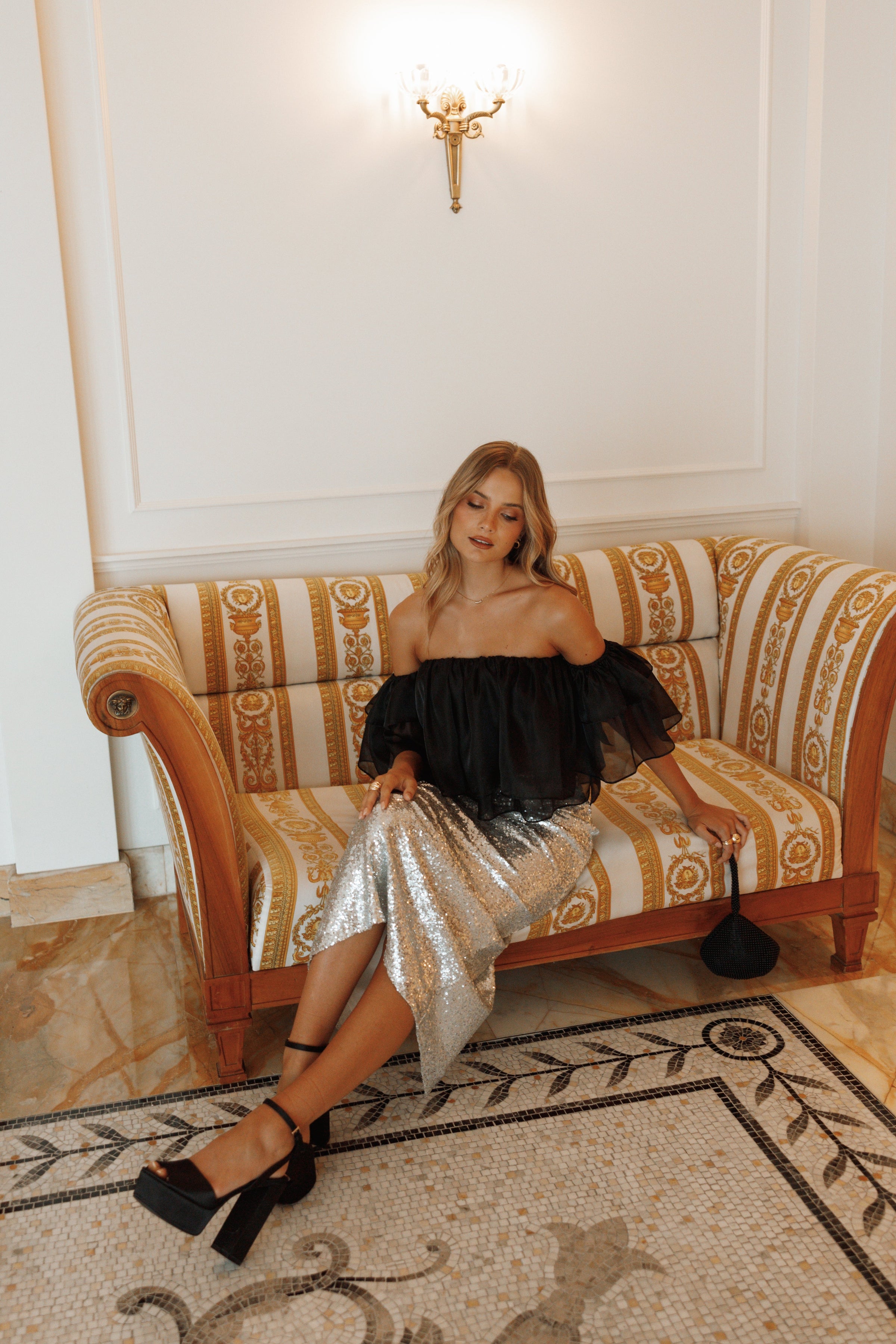 Petal and Pup USA TOPS Deedi Off Shoulder Top - Black