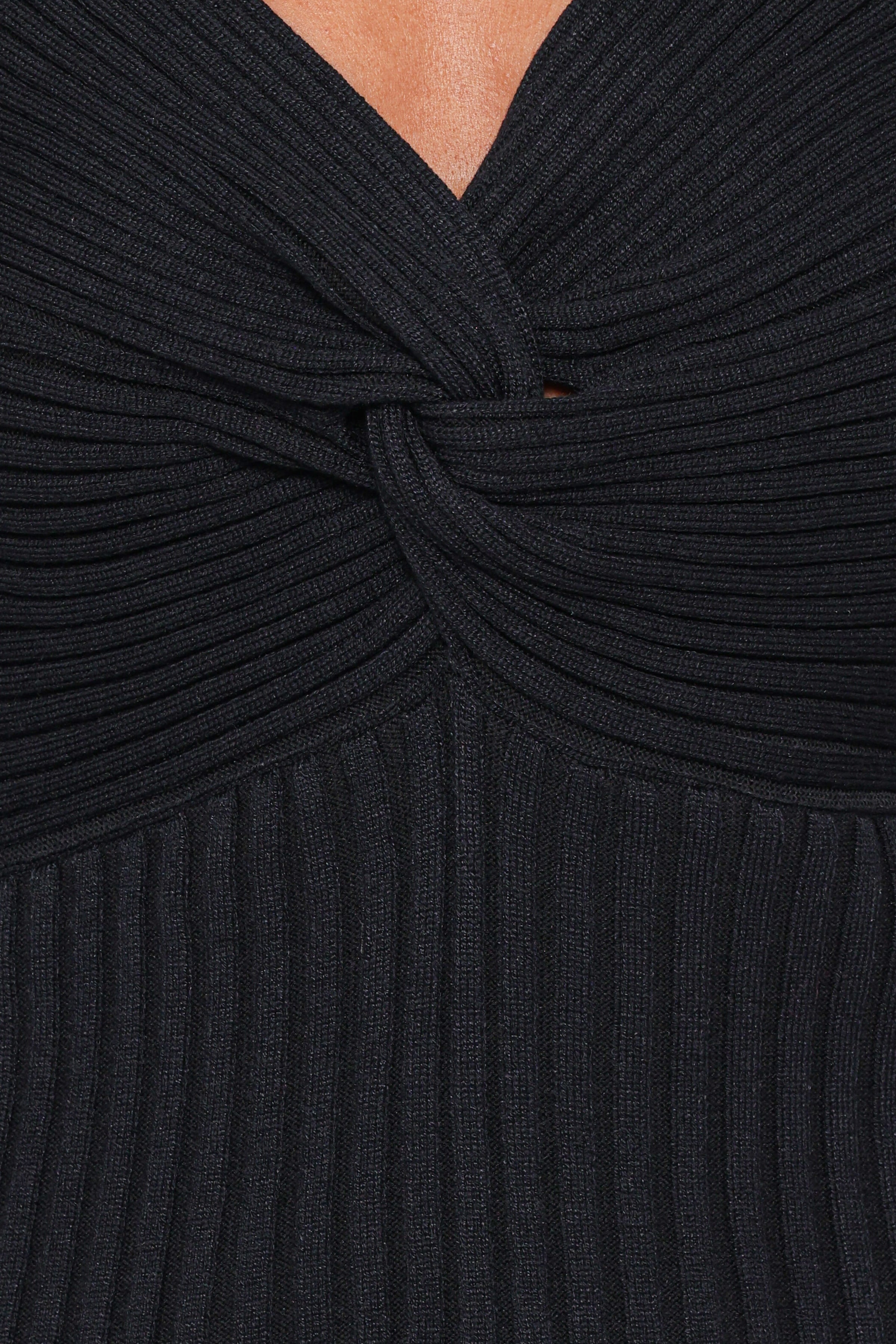 Petal and Pup USA TOPS Demi Twist Detail Knit Top - Black