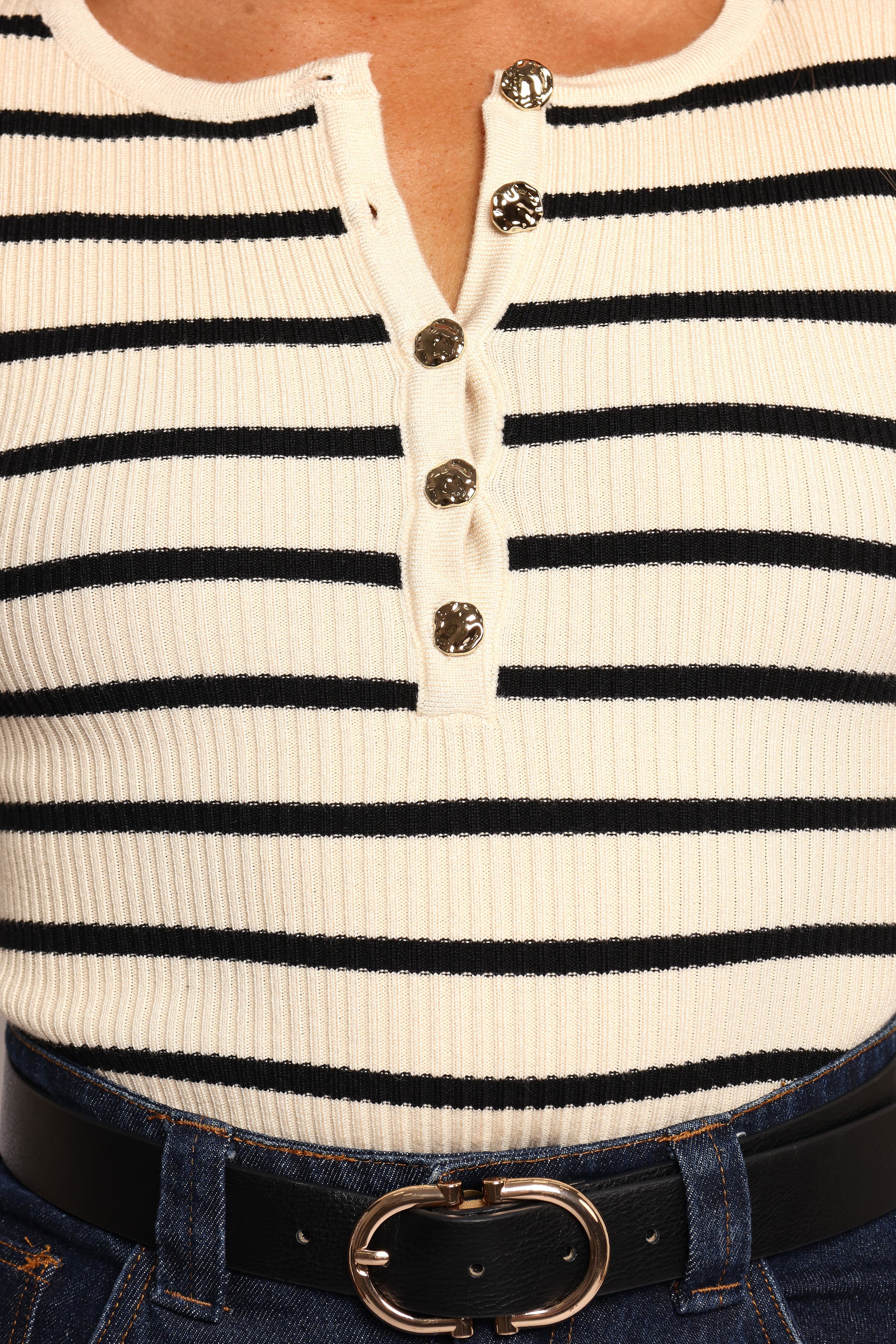 Petal and Pup USA TOPS Deni Henley Bodysuit - Stripe