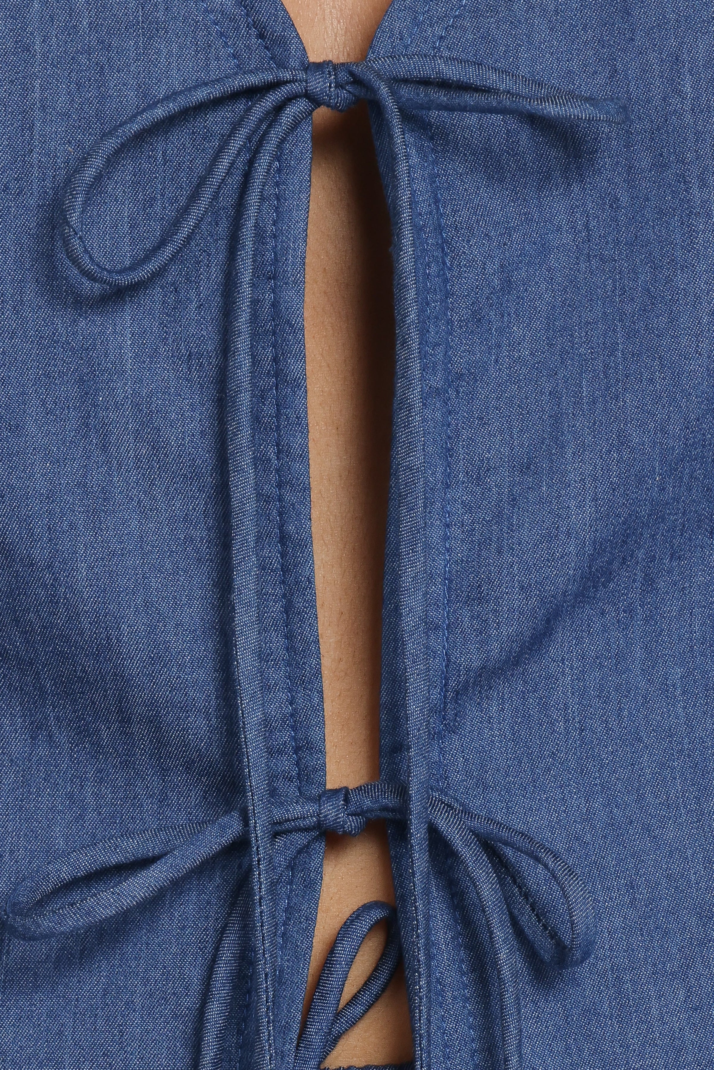 Petal and Pup USA TOPS Dominic Tie Front Top - Denim