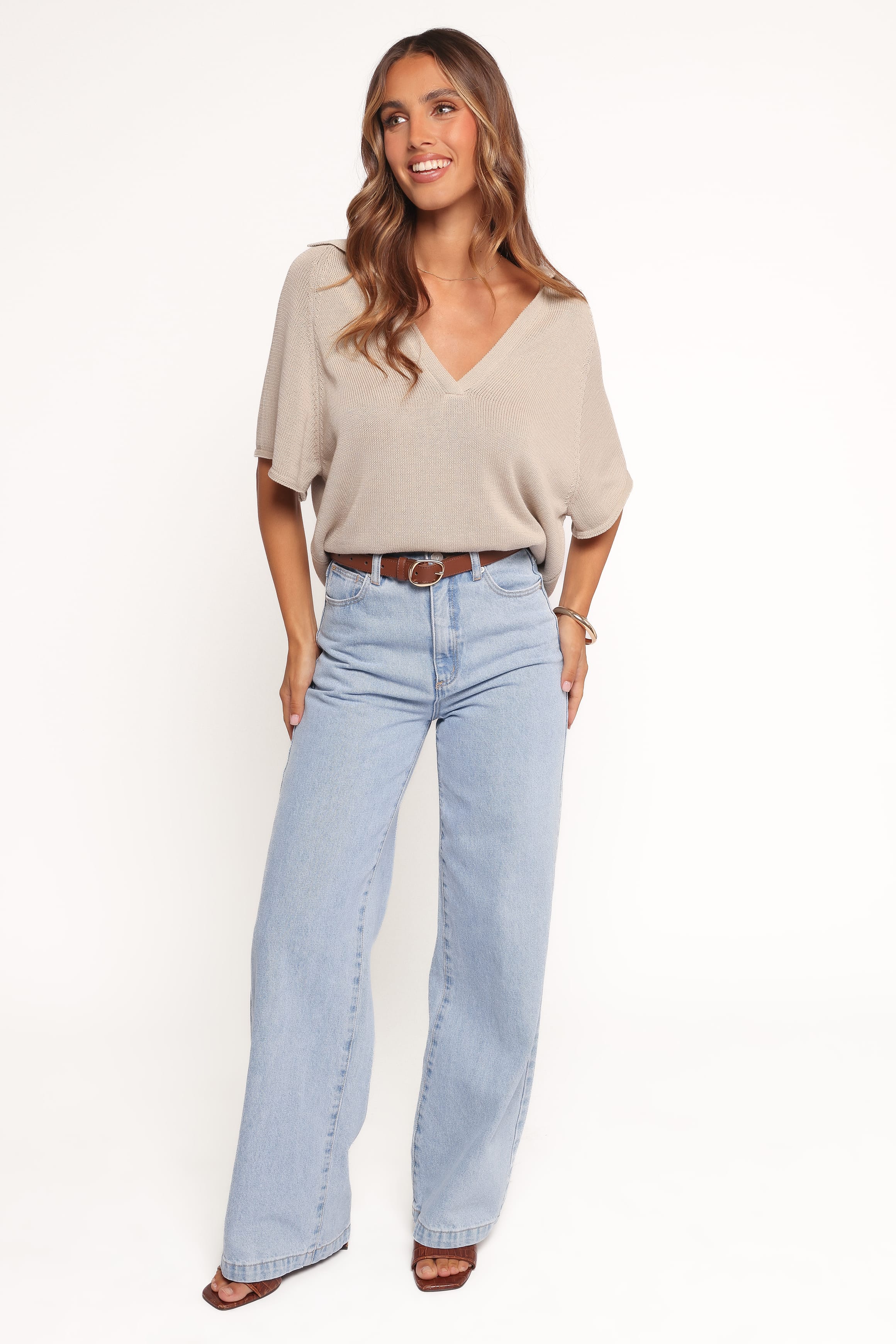 Petal and Pup USA TOPS Eldora Knitted Top - Oatmeal
