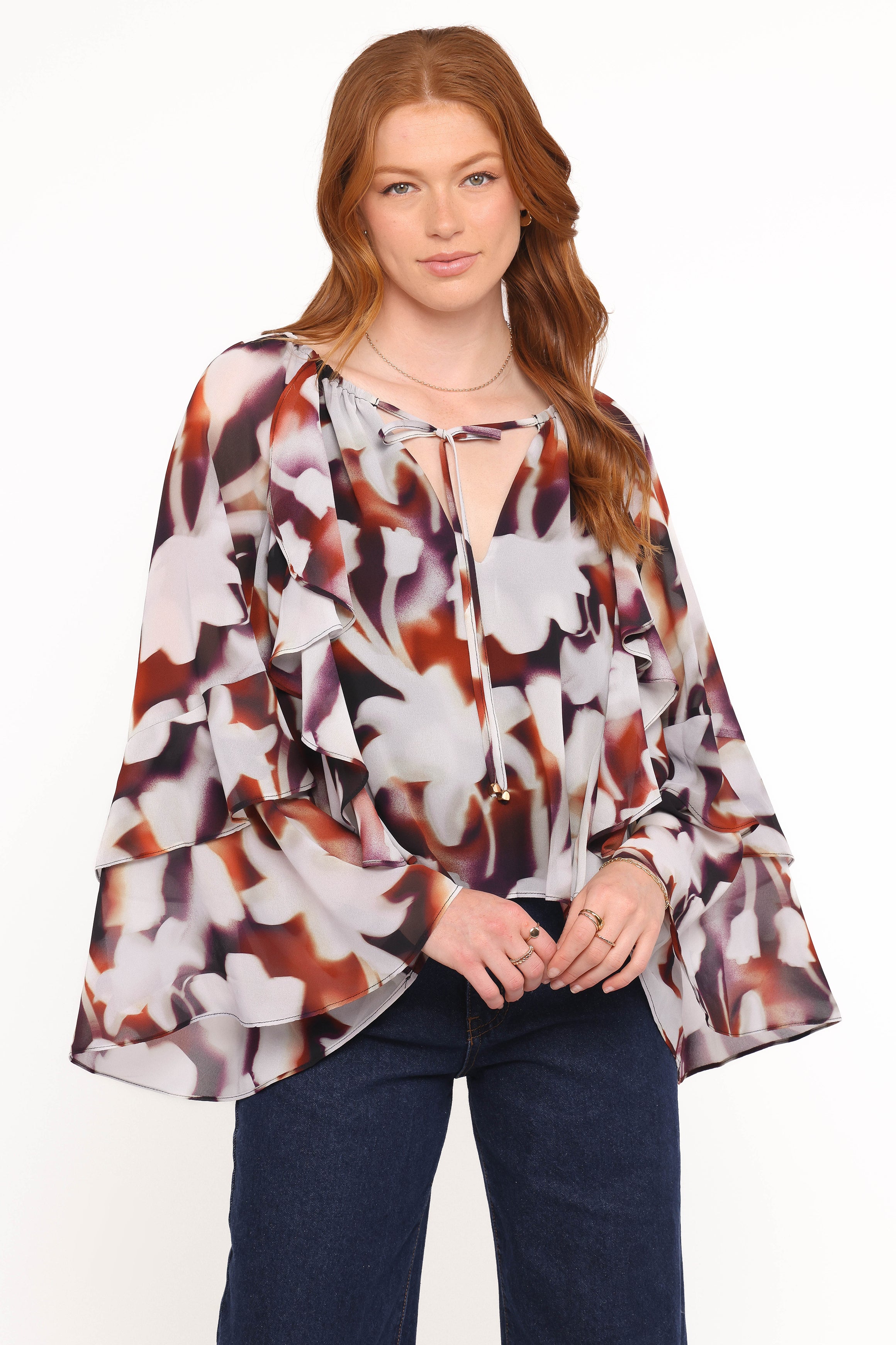 Petal and Pup USA TOPS Elinor Top - Blurred Floral
