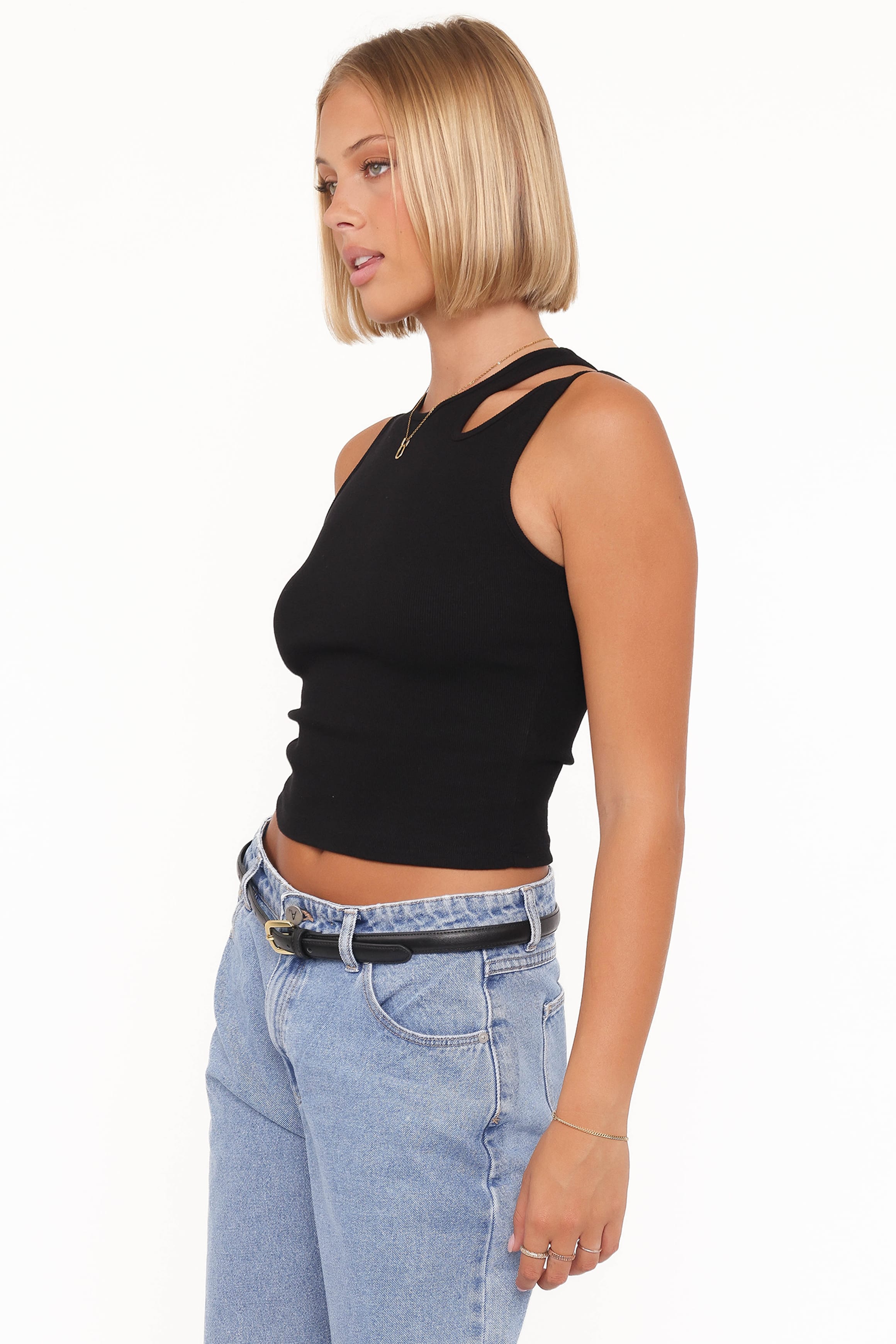 Petal and Pup USA TOPS Elira Cut Out Tank - Black
