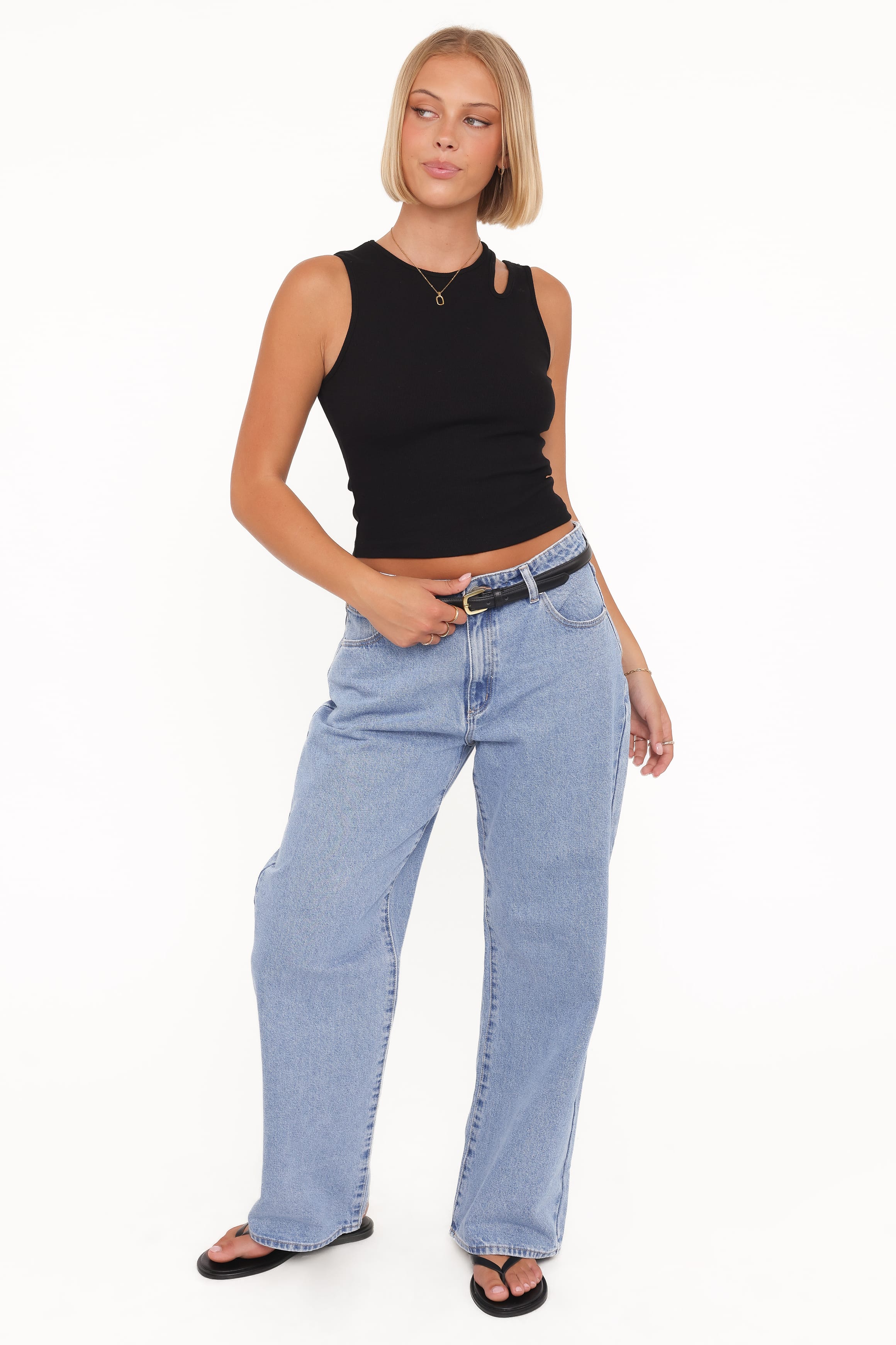 Petal and Pup USA TOPS Elira Cut Out Tank - Black