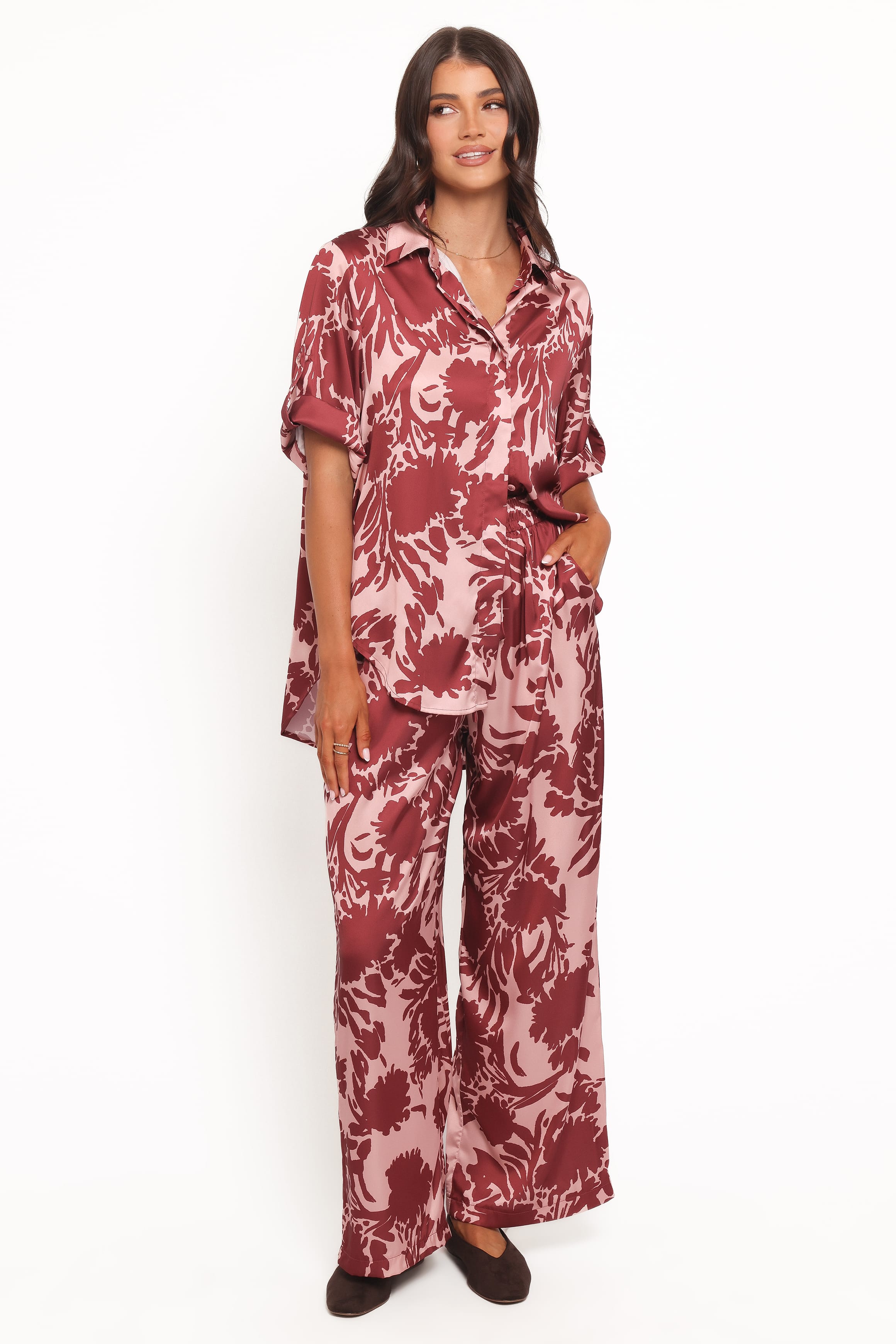 Petal and Pup USA TOPS Elysia Shirt - Pink Burgundy