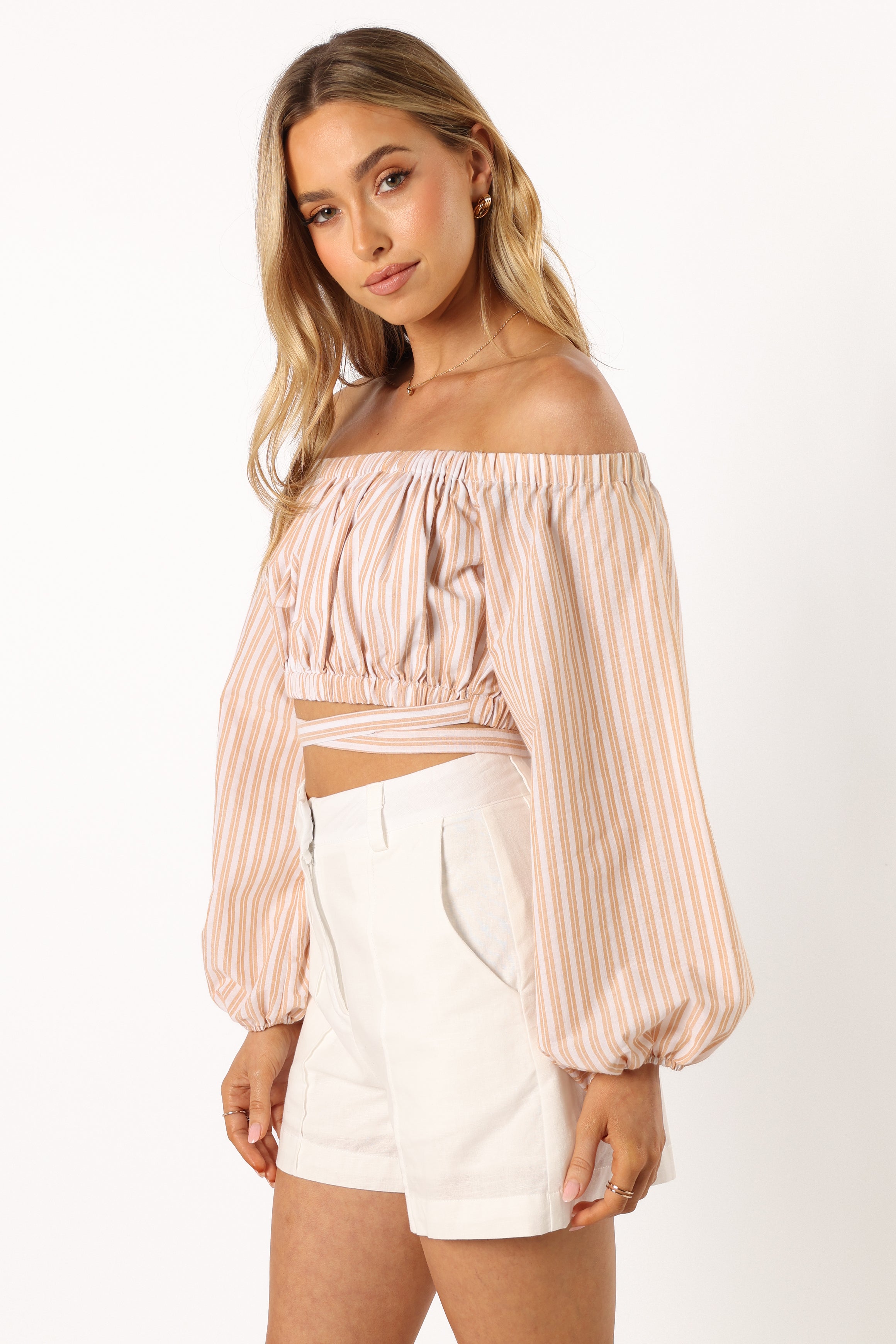 Petal and Pup USA TOPS Emilia Wrap Top - Coral Ivory