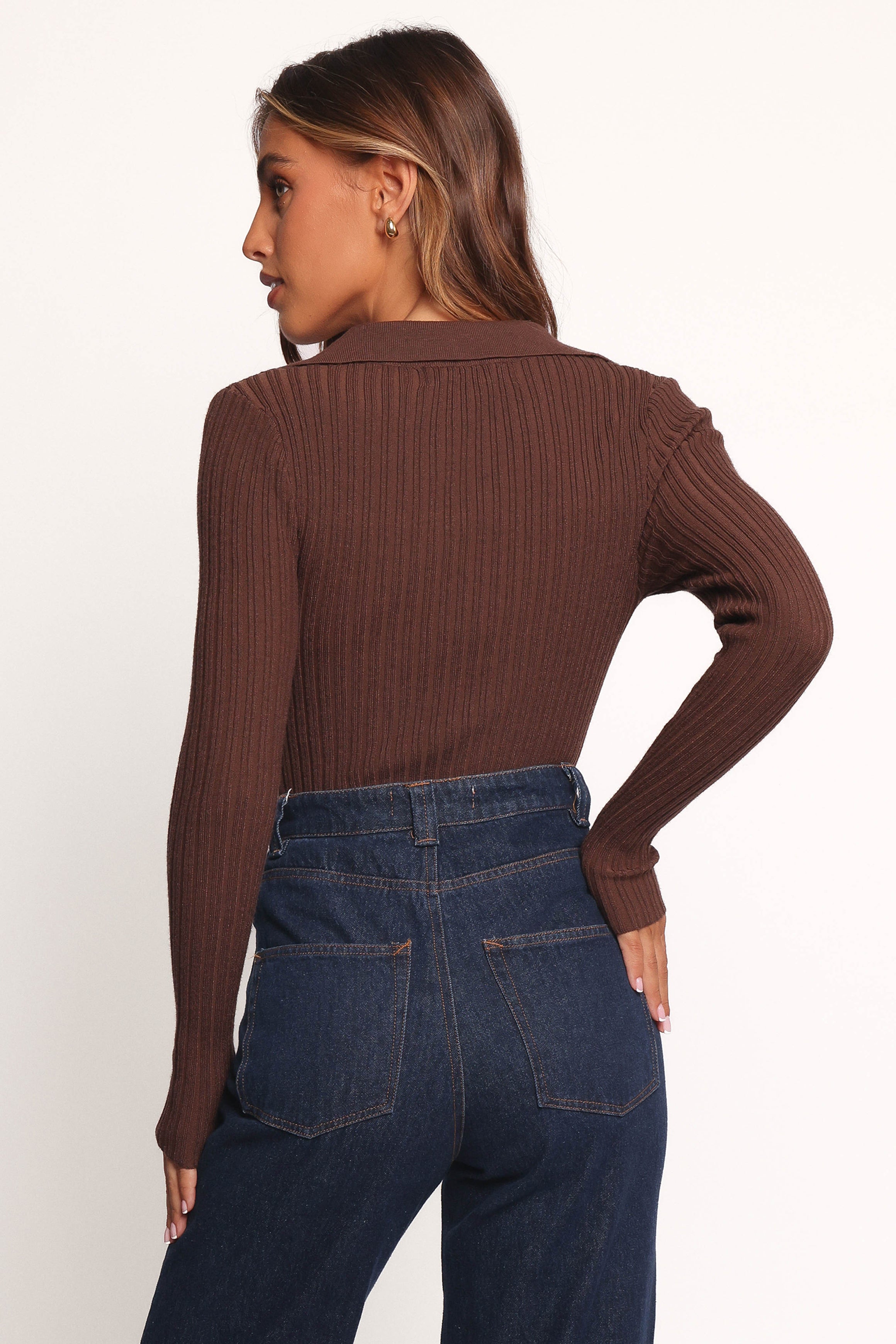 Petal and Pup USA TOPS Emmerson Long Sleeve Knit Top - Chocolate