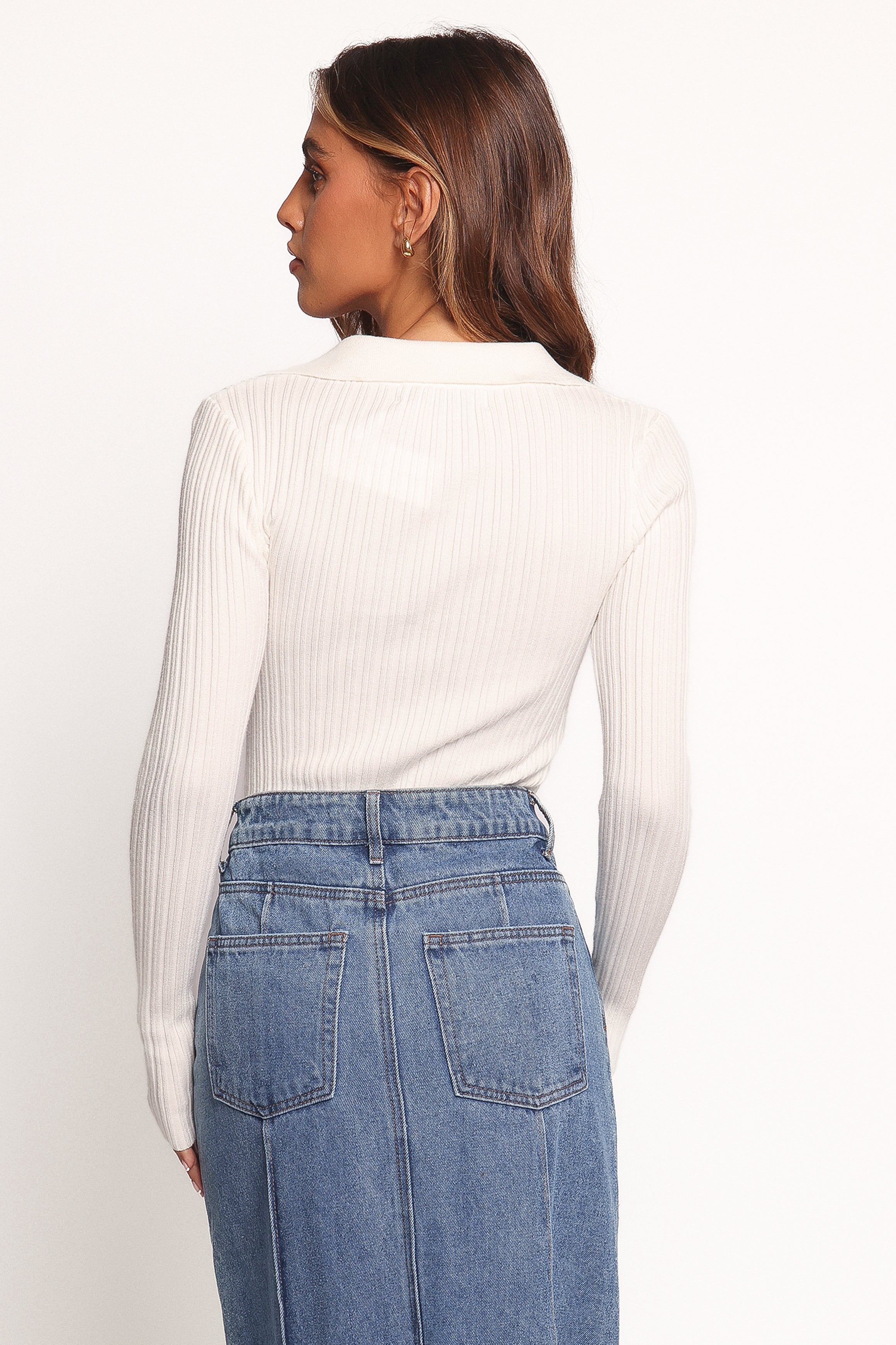 Petal and Pup USA TOPS Emmerson Long Sleeve Knit Top - White