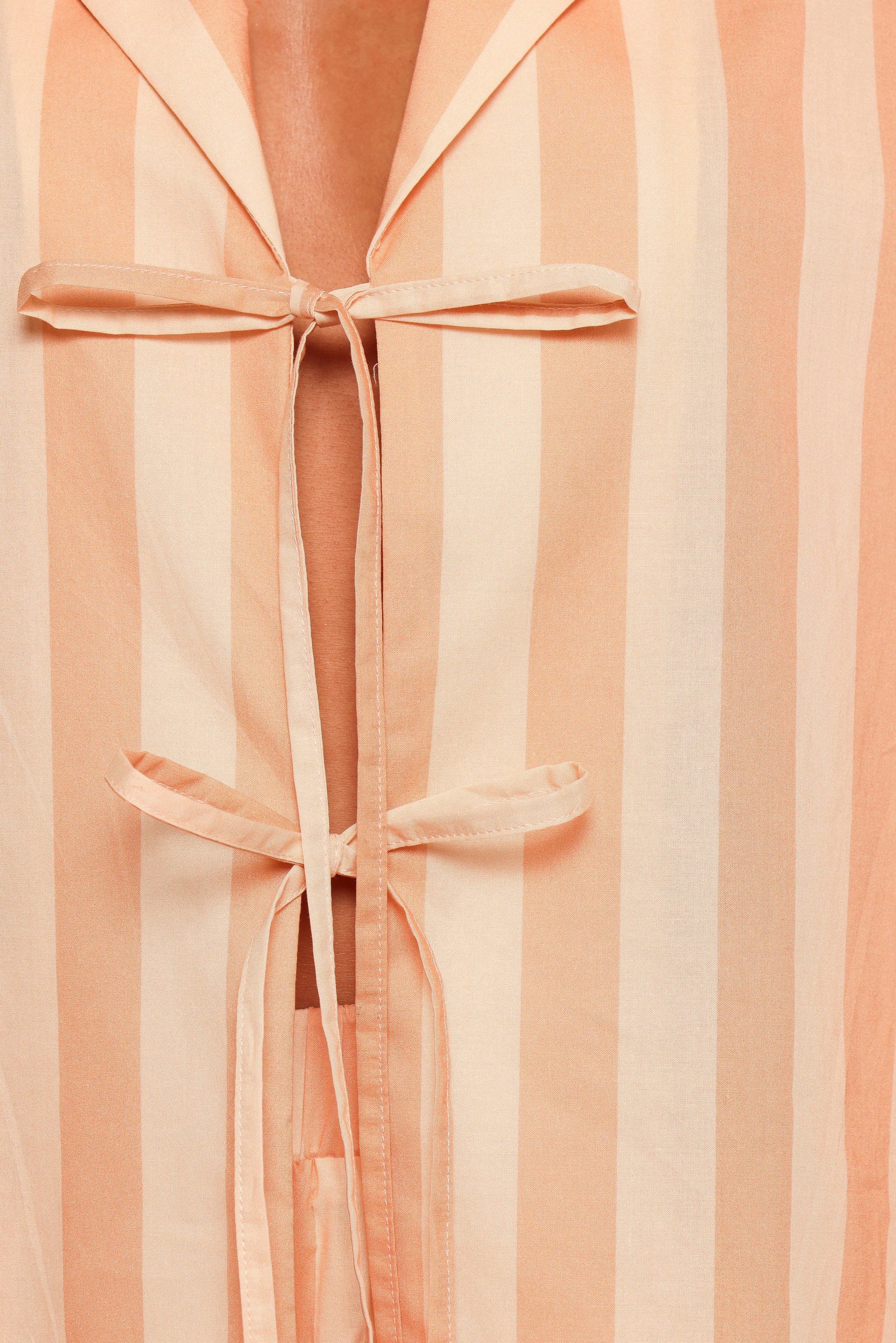 Petal and Pup USA TOPS Essie Tie Front Shirt - Terracotta Stripe (Hold for Amazon)