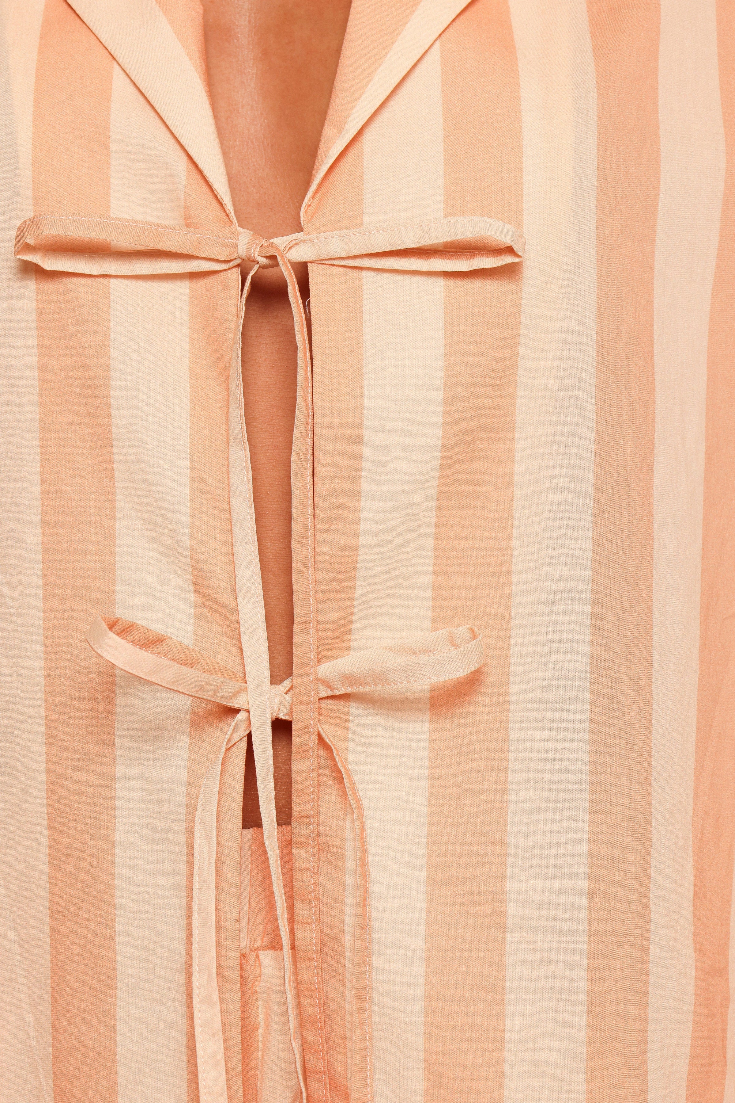 Petal and Pup USA TOPS Essie Tie Front Shirt - Terracotta Stripe (Hold for Amazon)