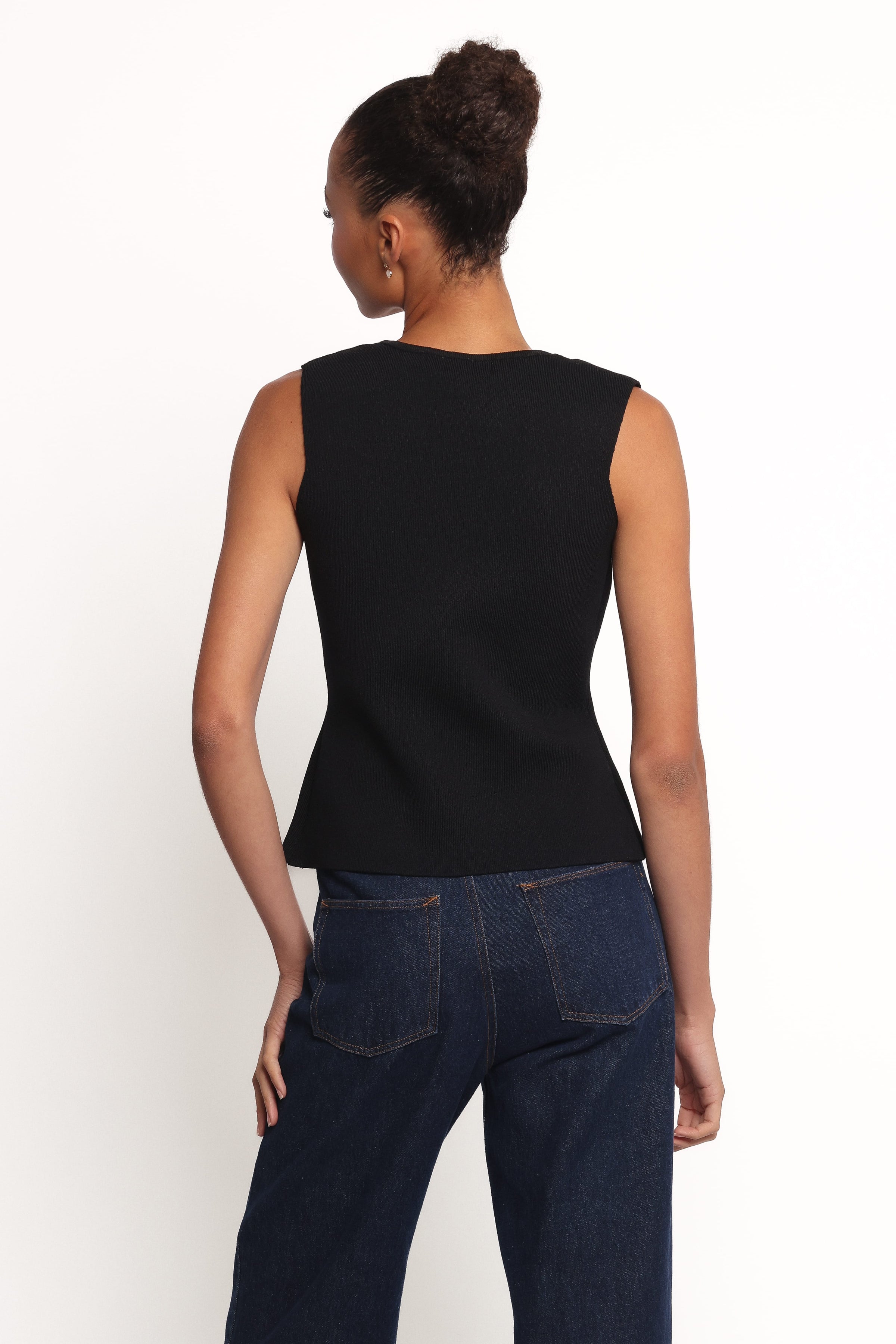 Petal and Pup USA TOPS Everlee Knit Vest Top - Black
