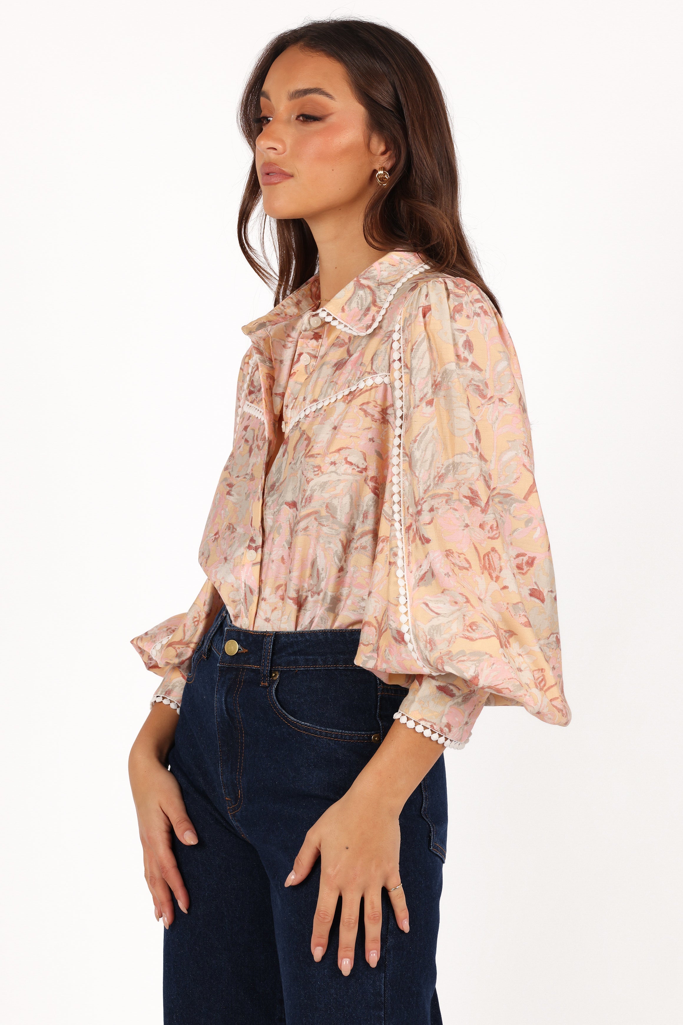 Petal and Pup USA TOPS Floria Top - Beige Floral