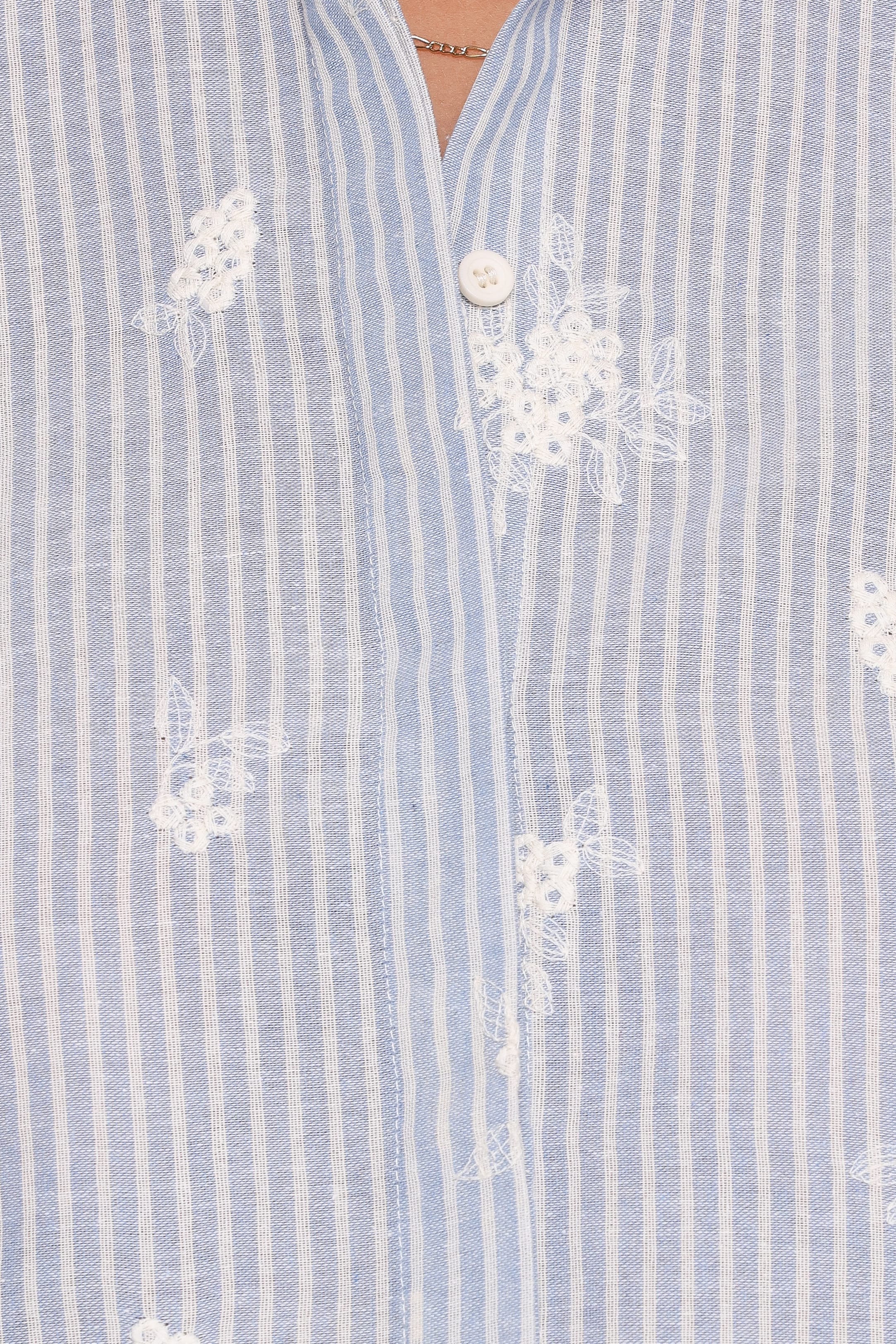 Petal and Pup USA TOPS Floriana Tie Sleeve Shirt - Blue Stripe