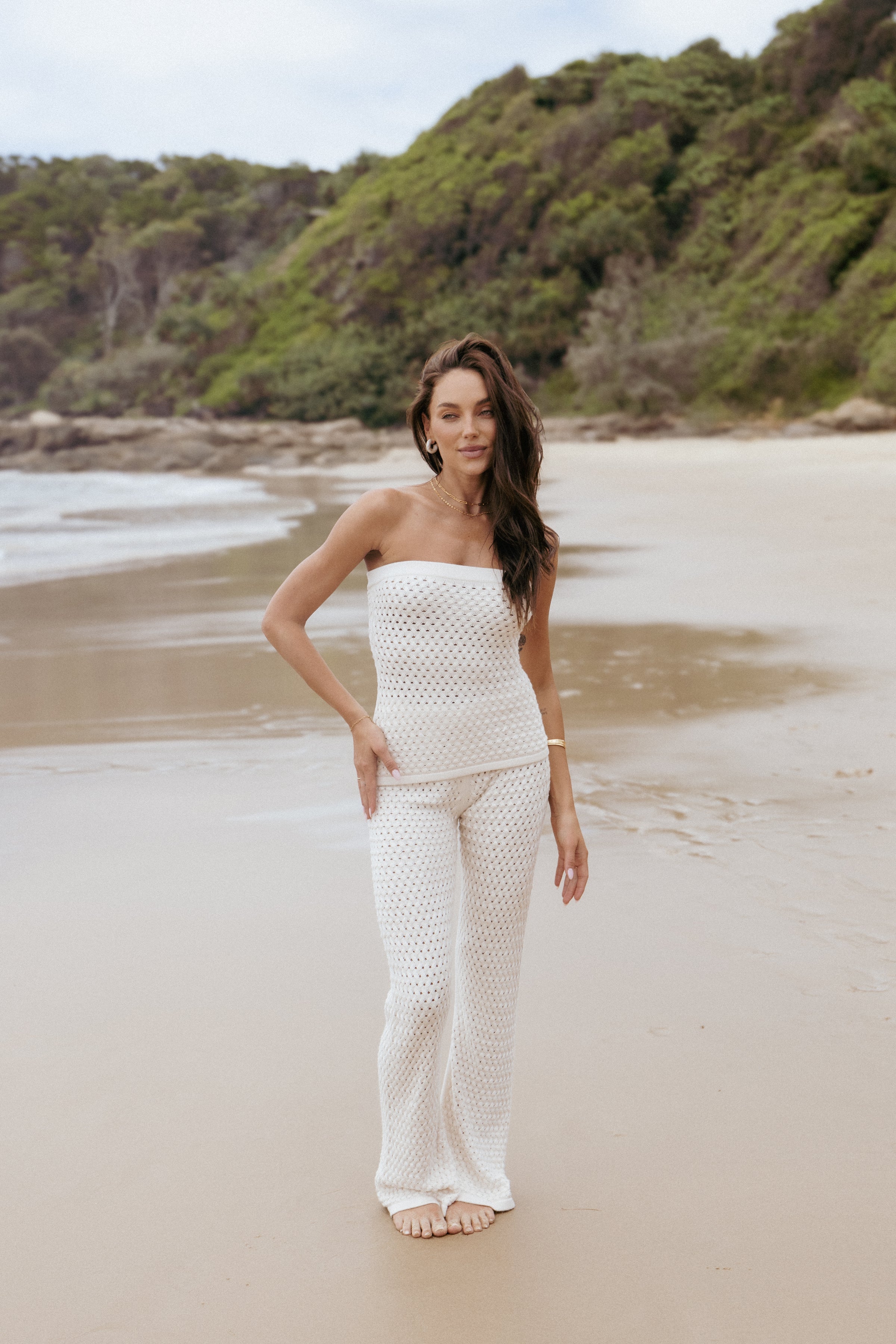 Petal and Pup USA TOPS Fonte Strapless Knit Top - Cream