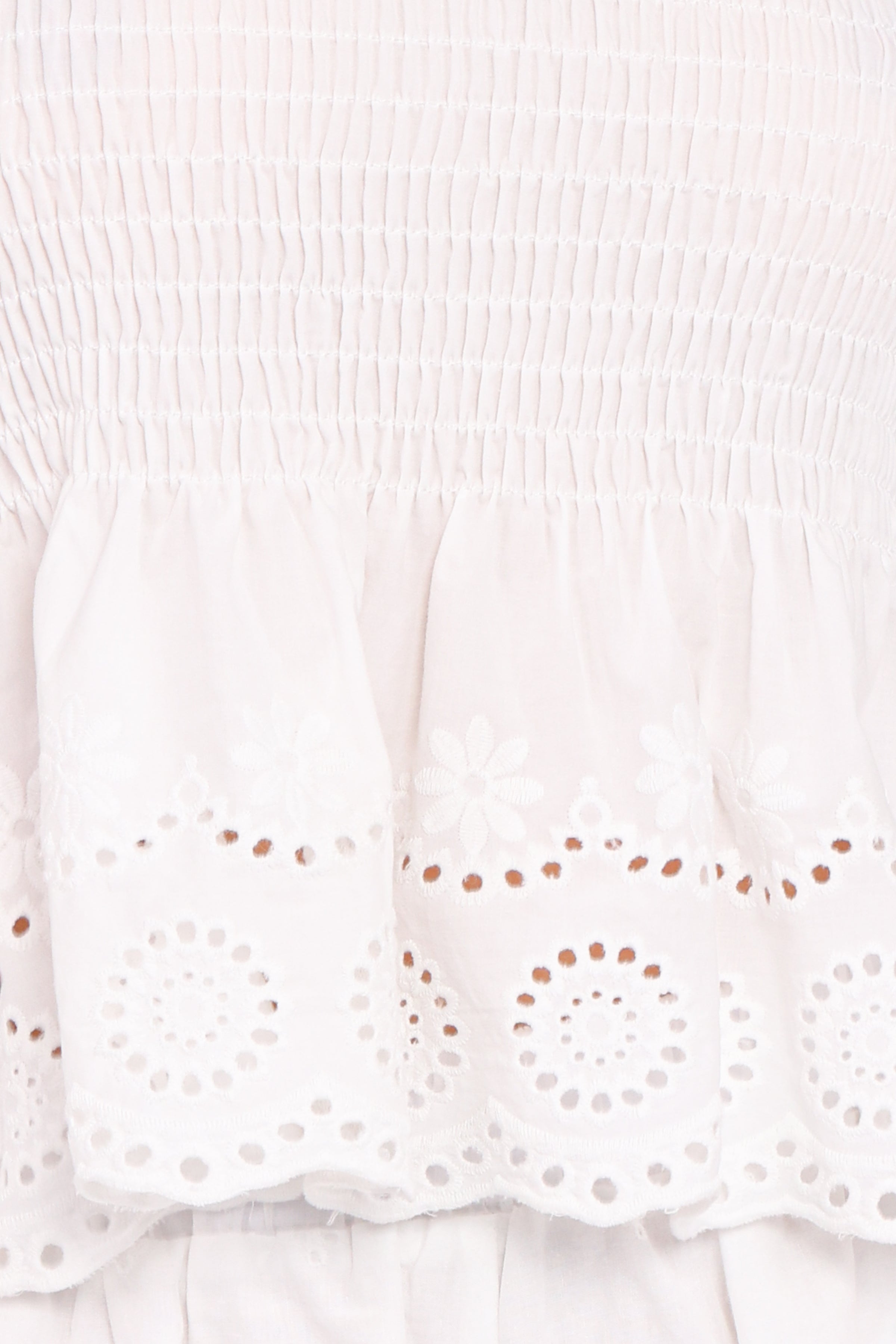 Petal and Pup USA TOPS Gretal Smocked Eyelet Top - White