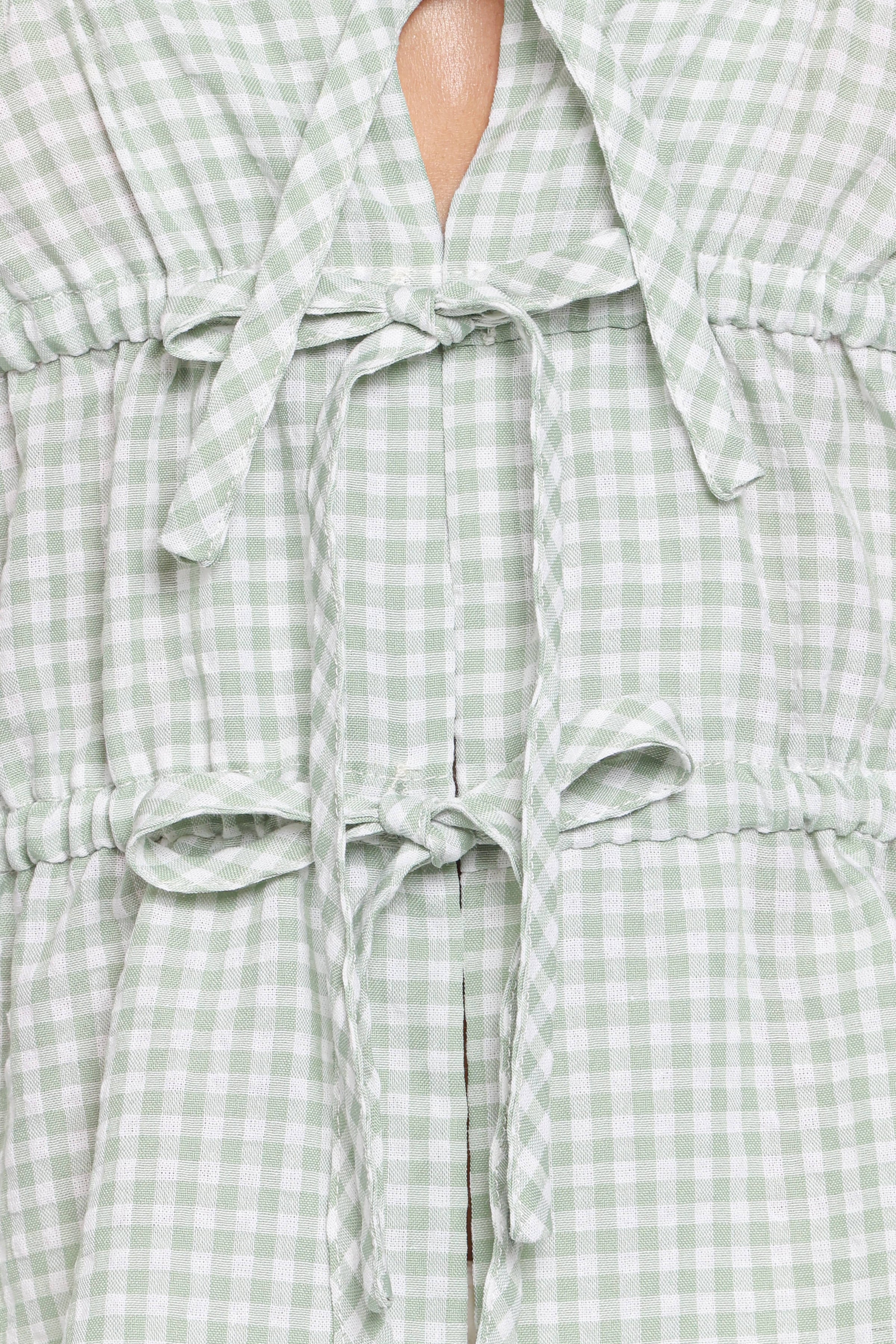 Petal and Pup USA TOPS Harper Top - Sage Gingham