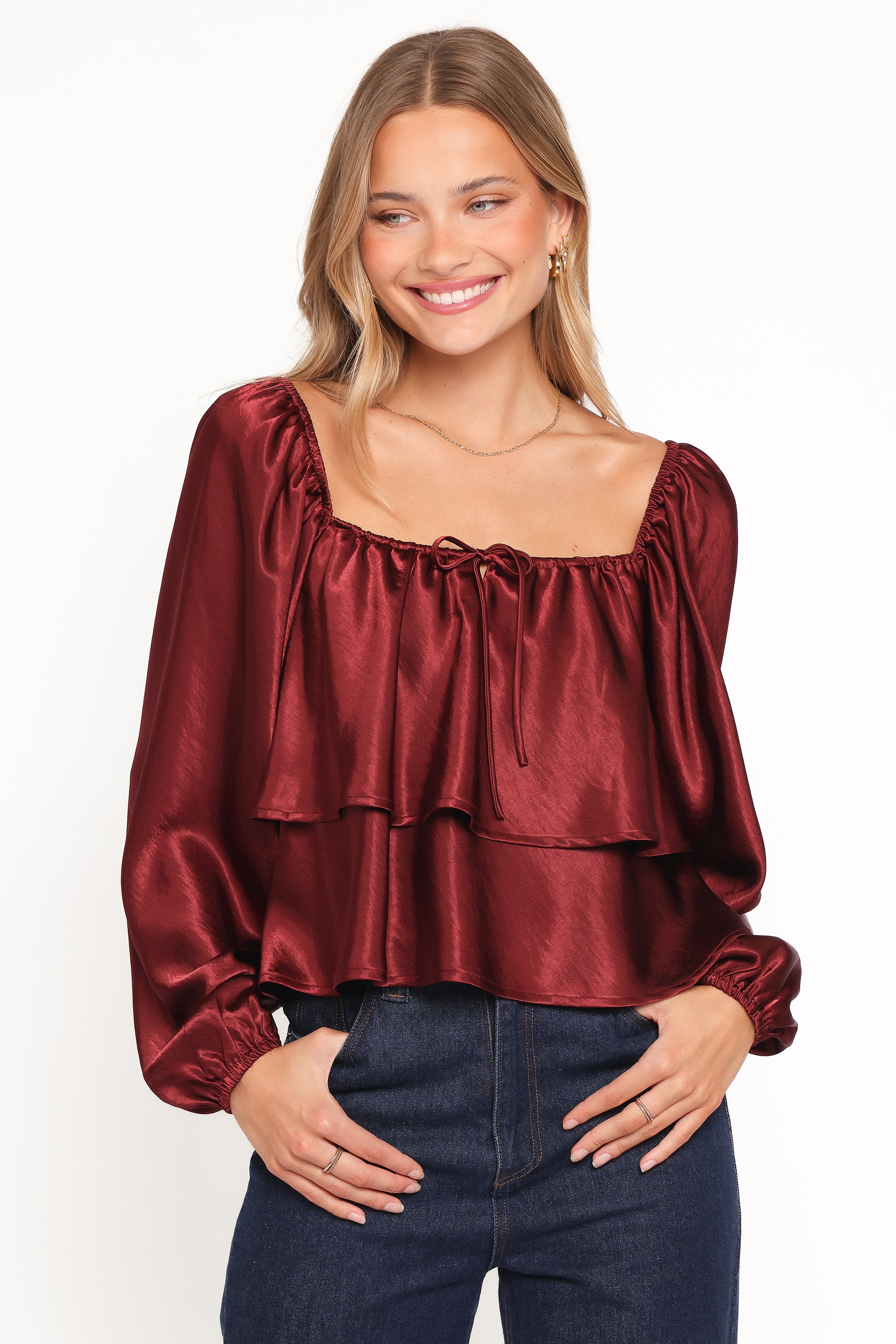 Petal and Pup USA TOPS Janina Blouse - Wine