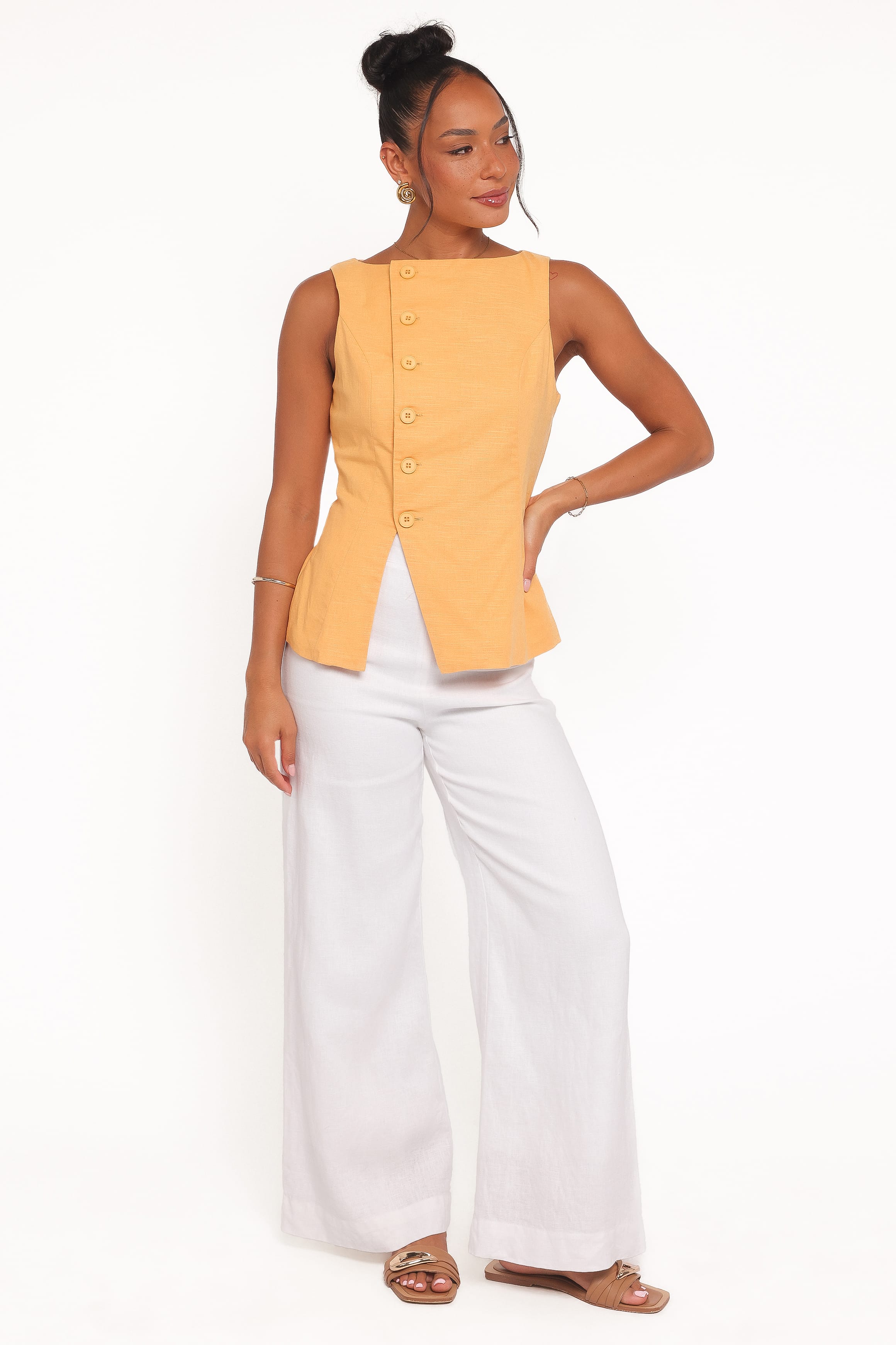 Petal and Pup USA TOPS Kalyssa Asymmetrical Vest - Mango