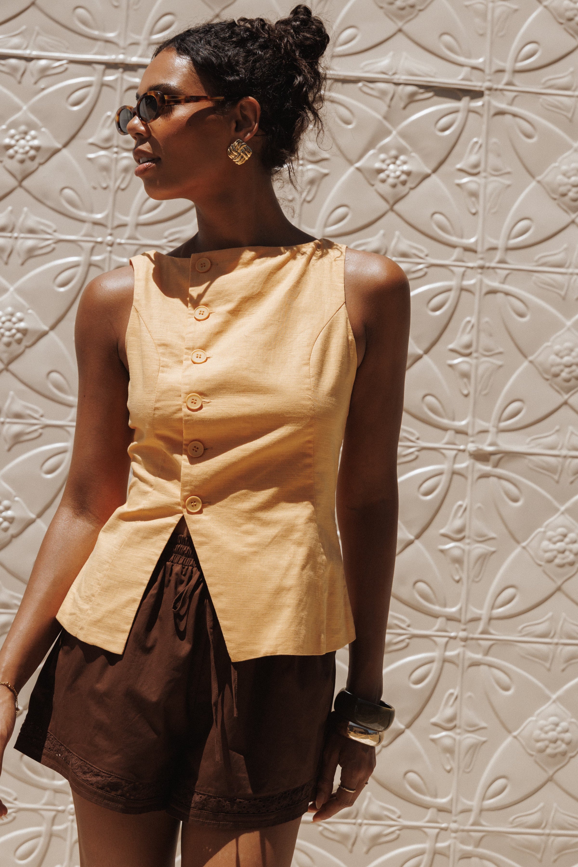 Petal and Pup USA TOPS Kalyssa Asymmetrical Vest - Mango