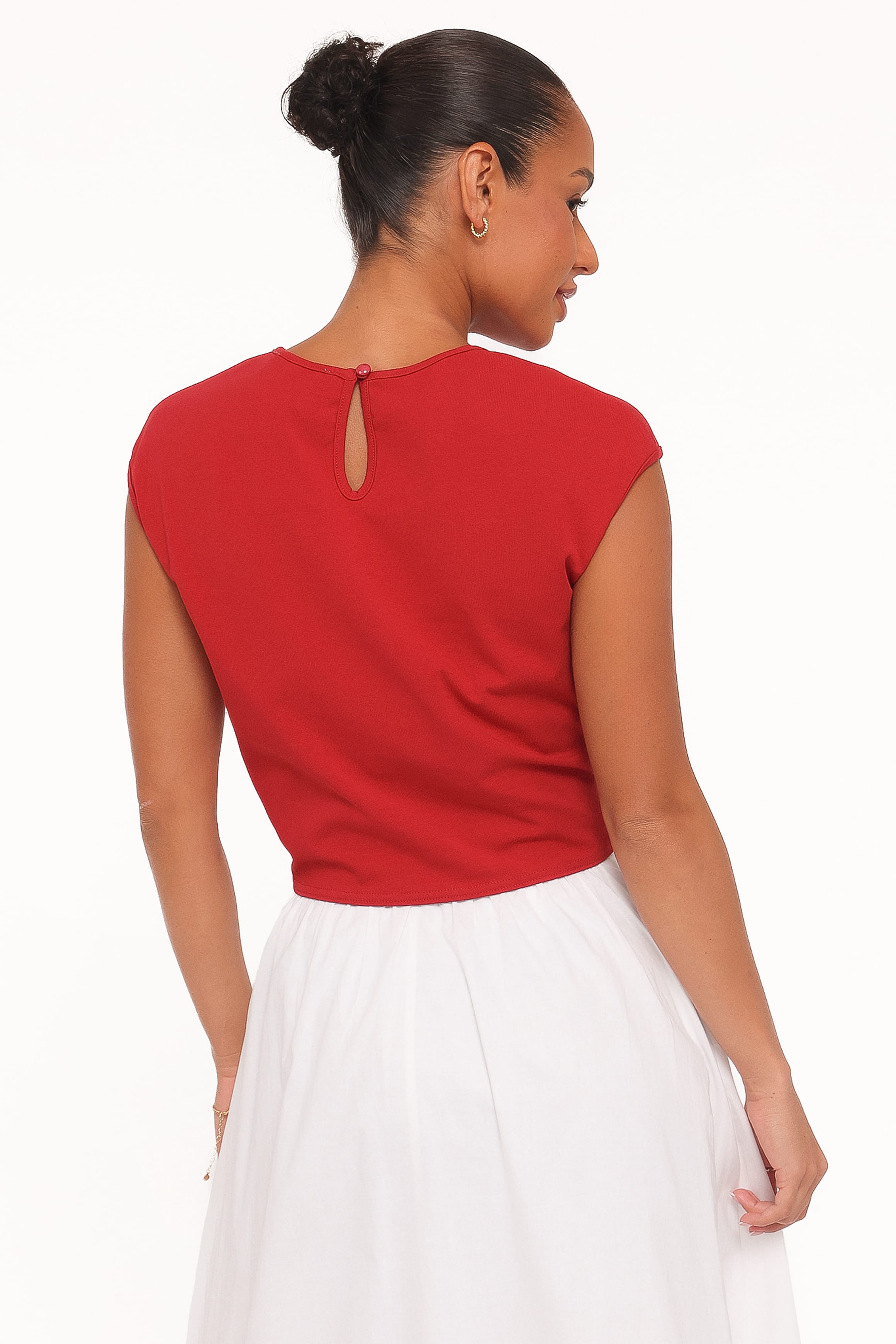 Petal and Pup USA TOPS Kathy Tie Front Top - Red