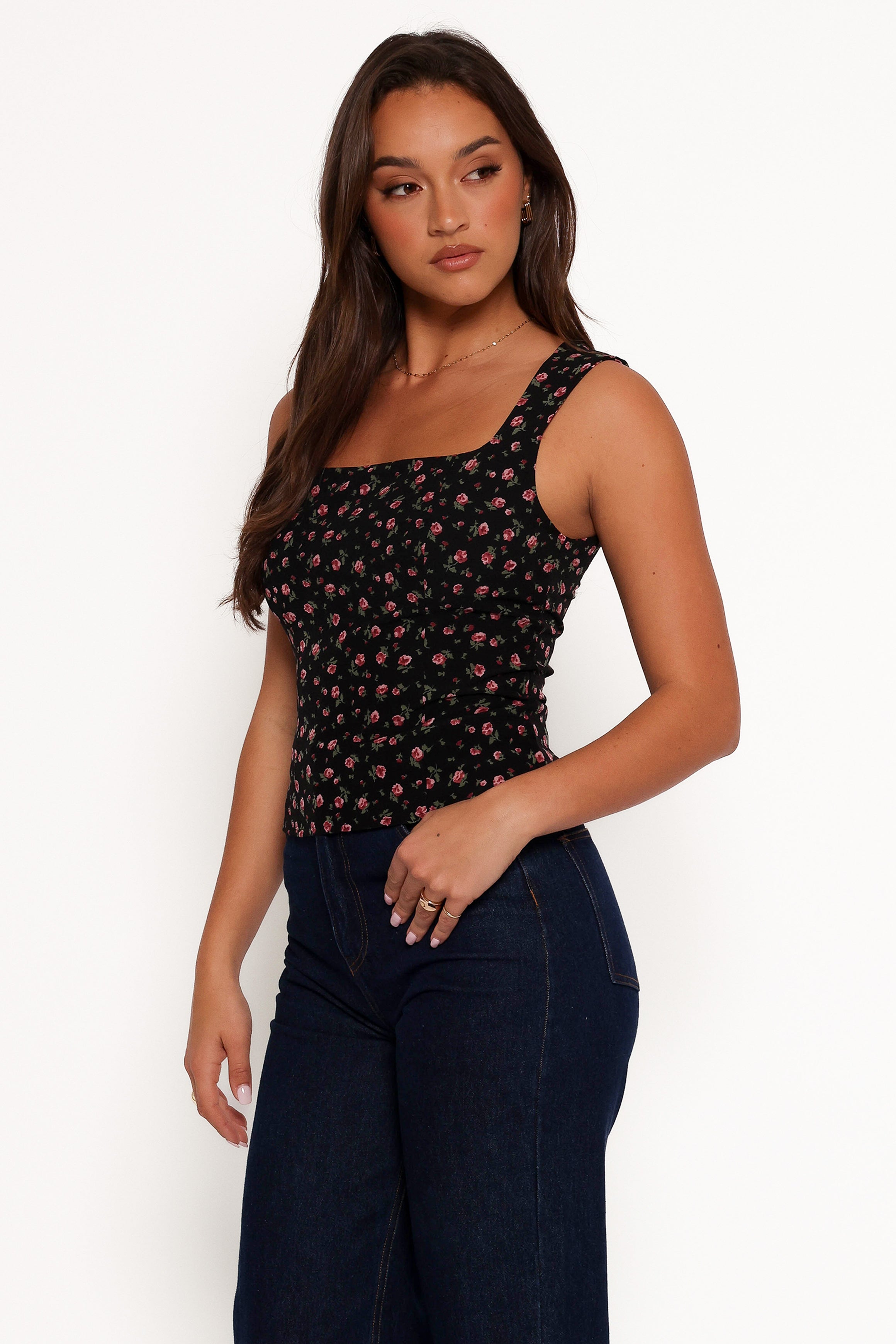 Petal and Pup USA TOPS Katya Square Neck Top - Rosette Ditsy