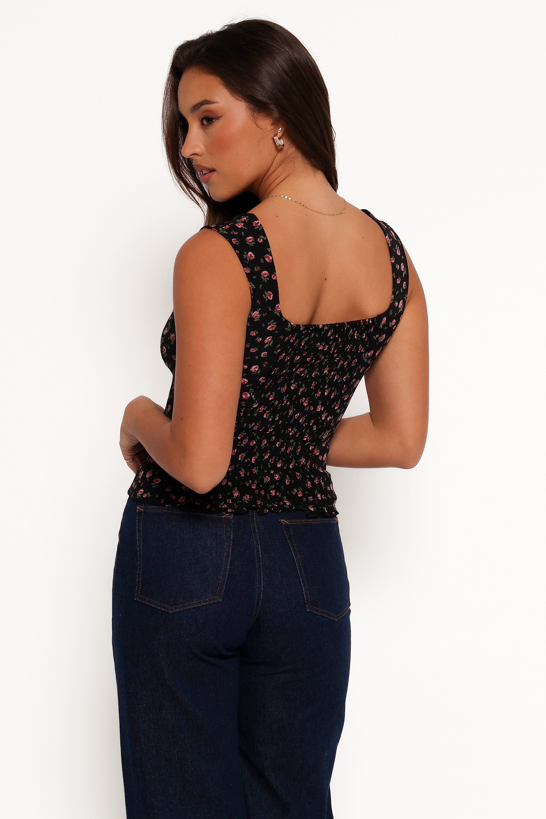 Petal and Pup USA TOPS Katya Square Neck Top - Rosette Ditsy