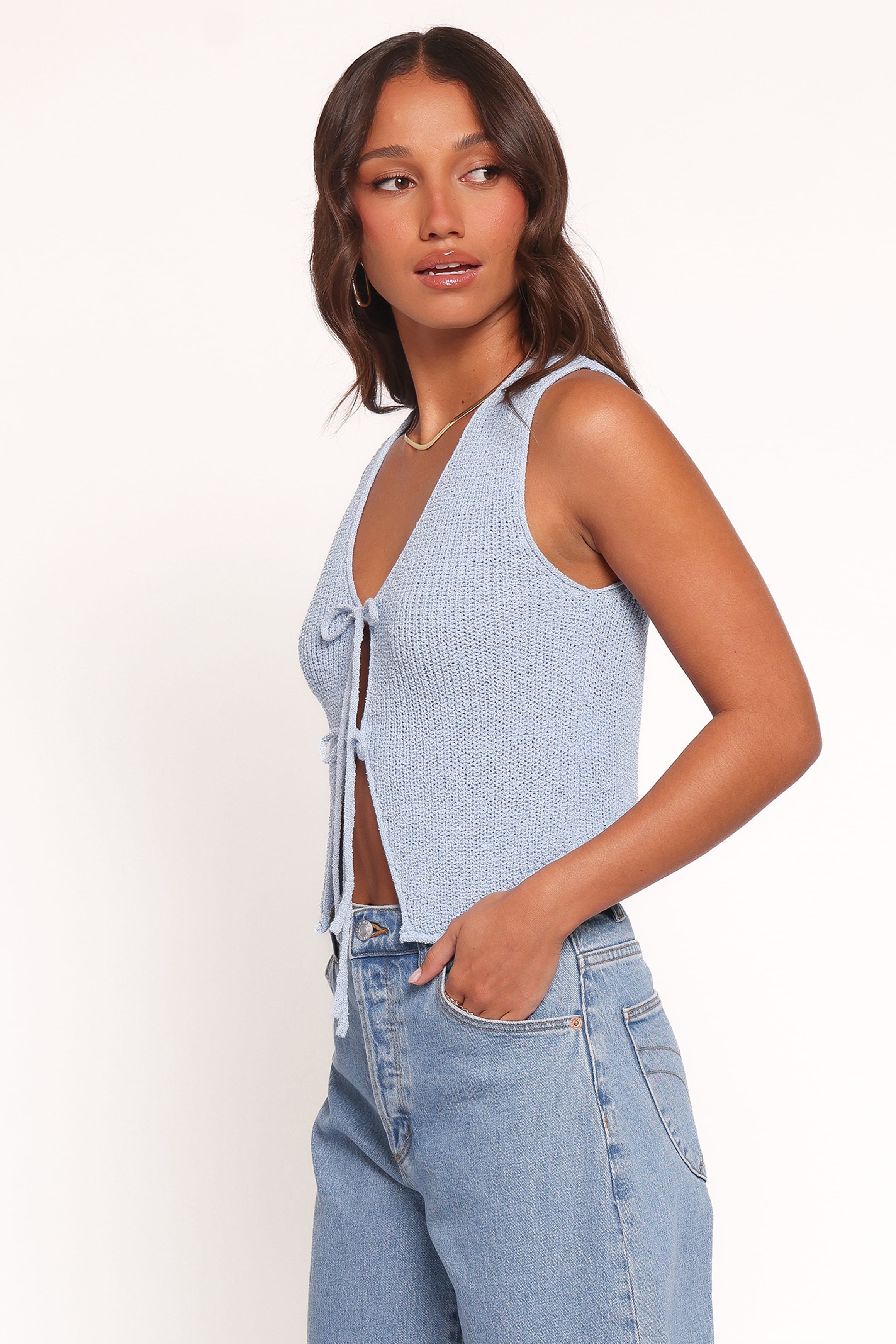Petal and Pup USA TOPS Kendall Knit Top - Light Blue