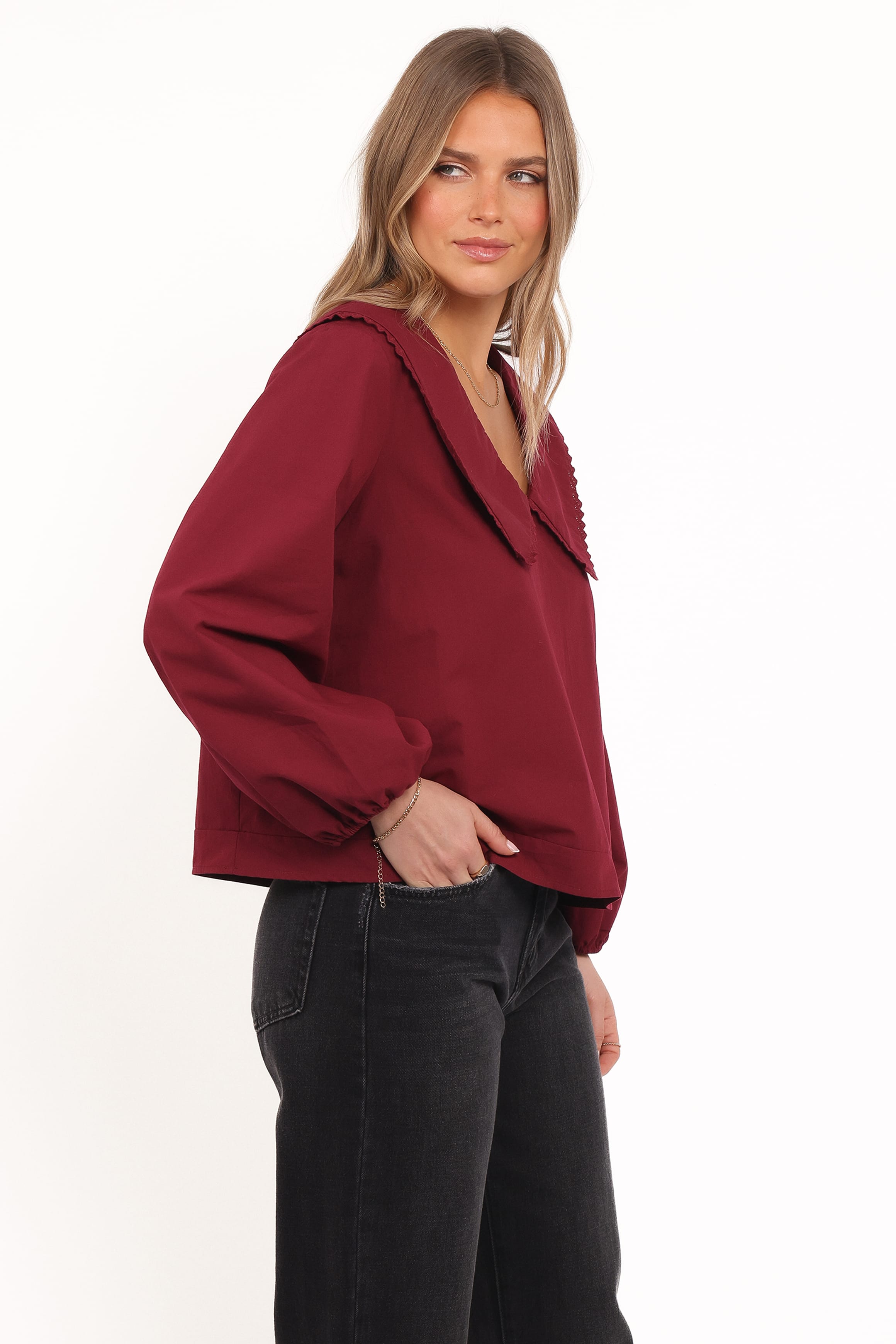 Petal and Pup USA TOPS Kenna Long Sleeve Top - Burg