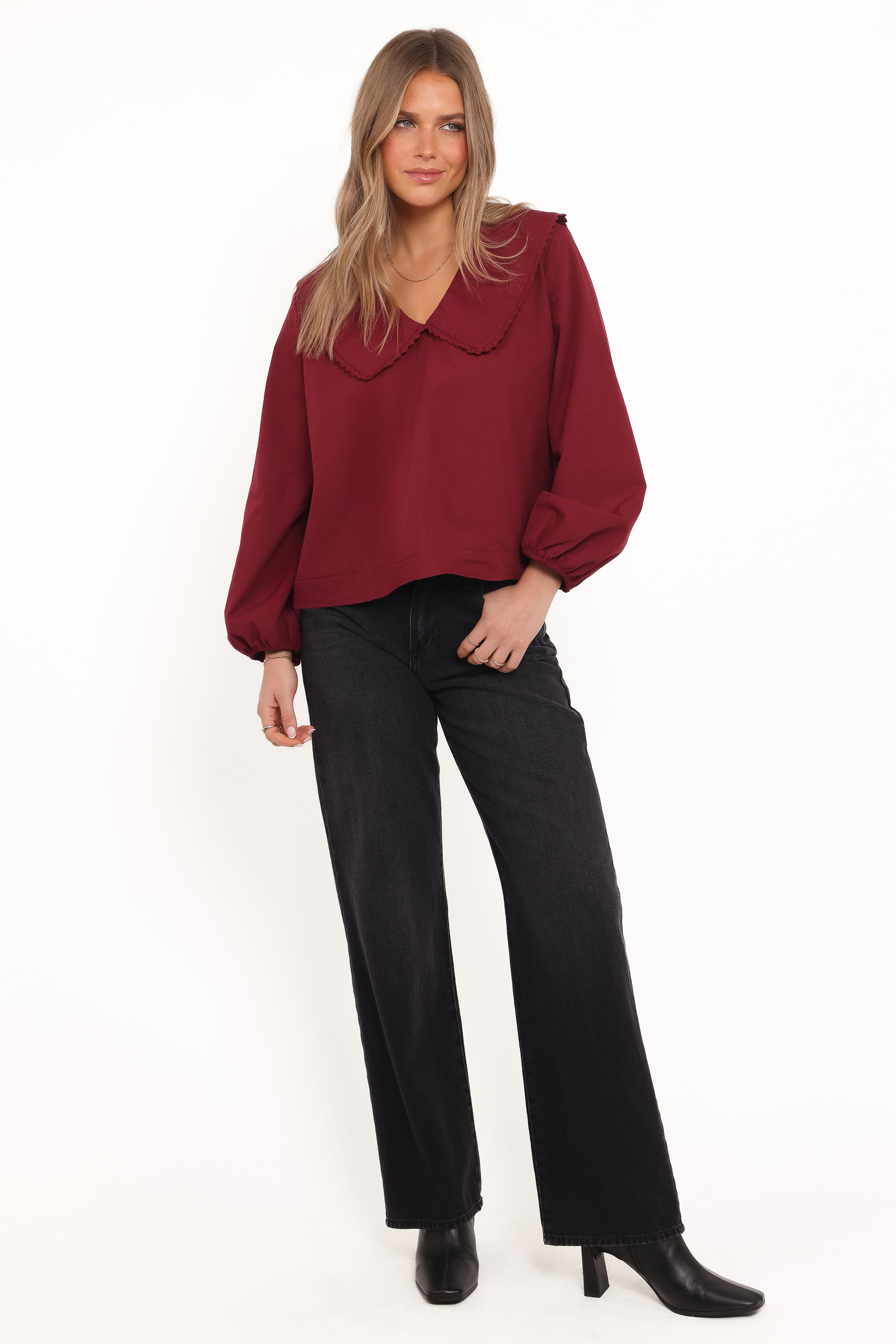 Petal and Pup USA TOPS Kenna Long Sleeve Top - Burg