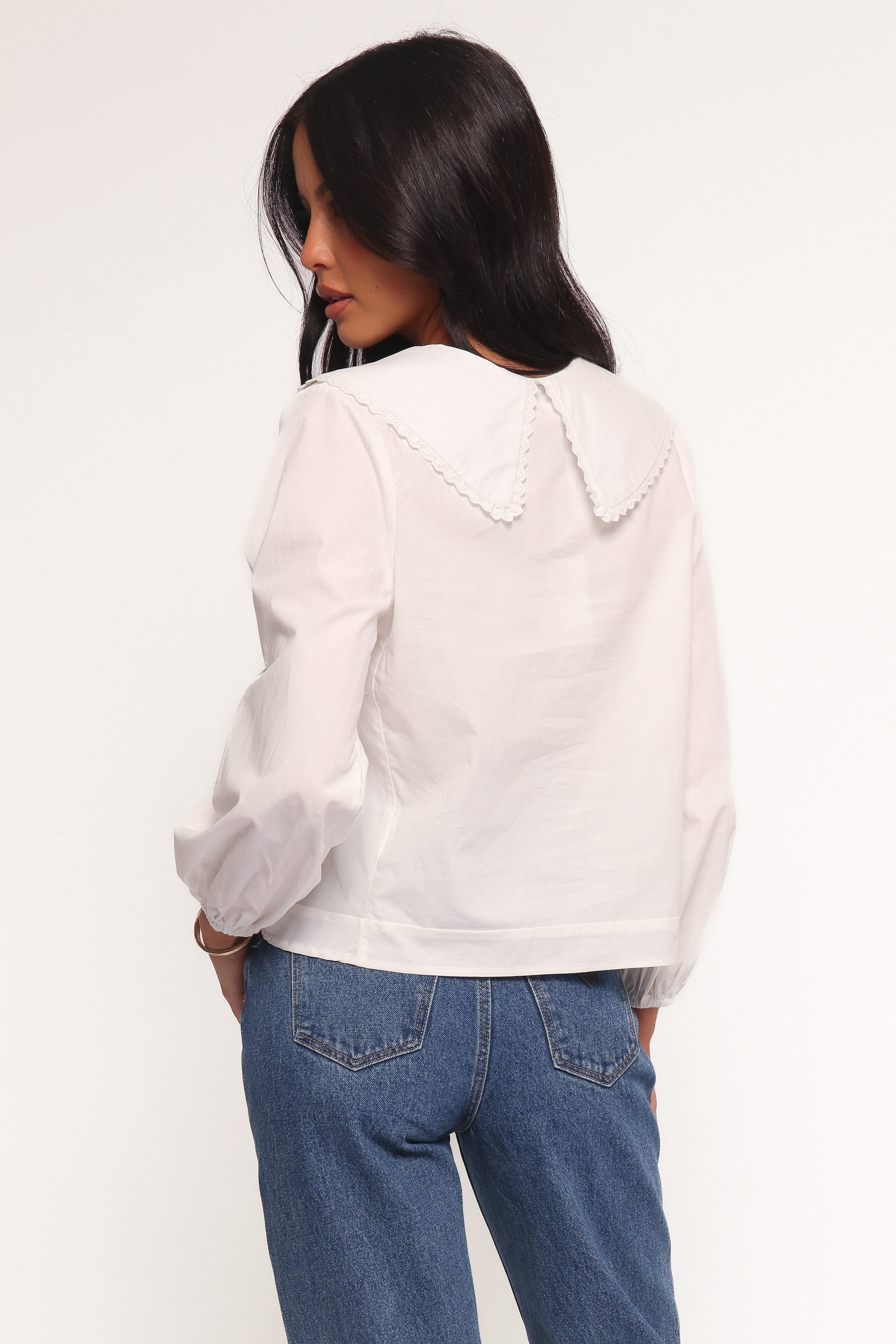 Petal and Pup USA TOPS Kenna Long Sleeve Top - White