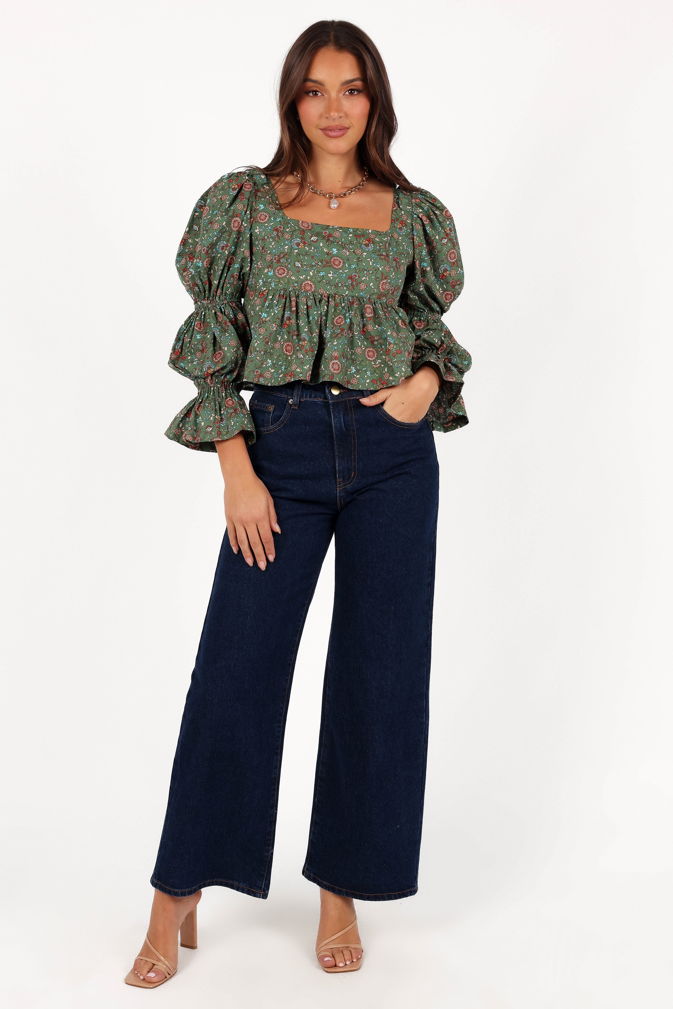 Petal and Pup USA TOPS Kenny Top - Green Paisley Floral