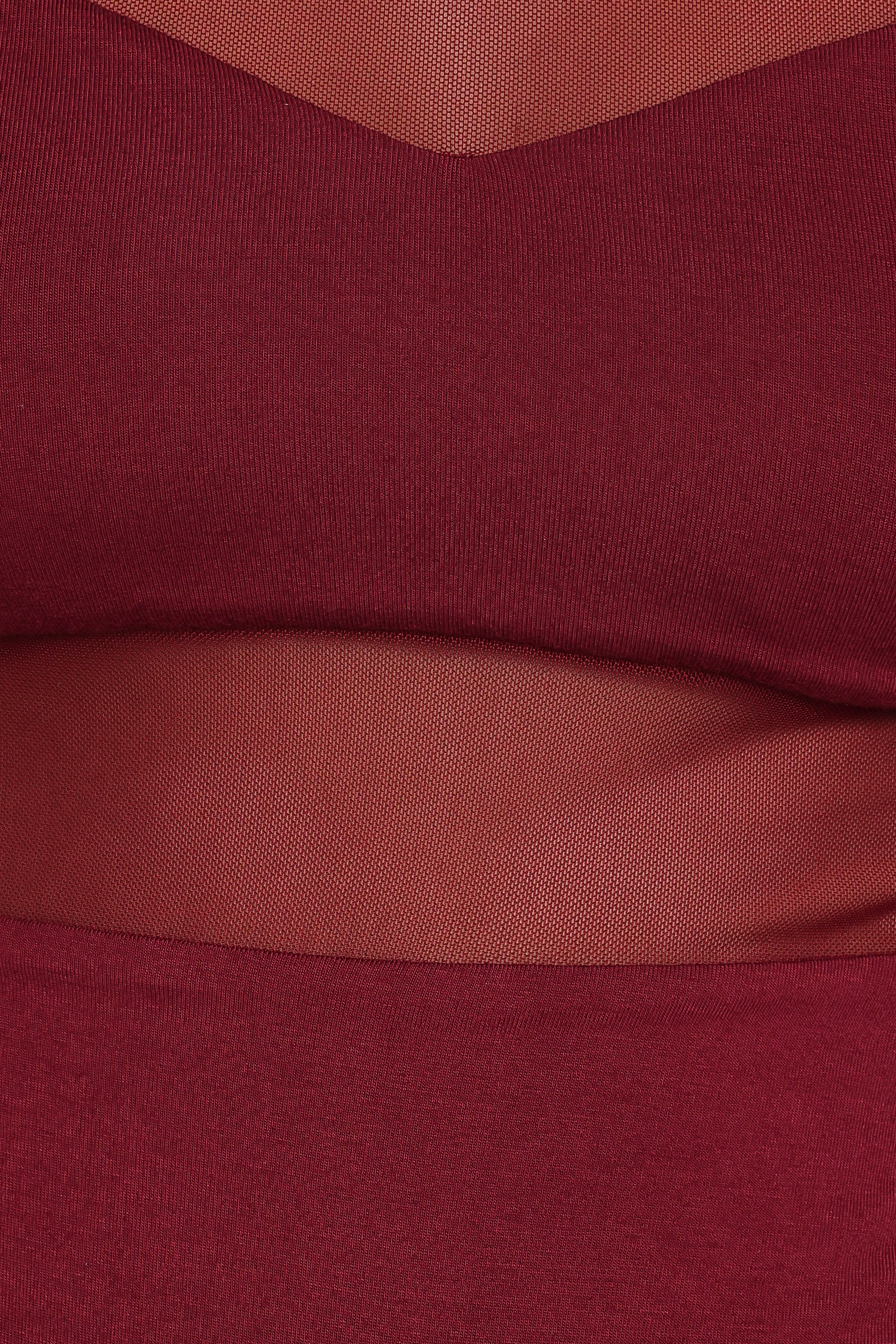 Petal and Pup USA TOPS Kingsley Mesh Long Sleeve Bodysuit - Merlot