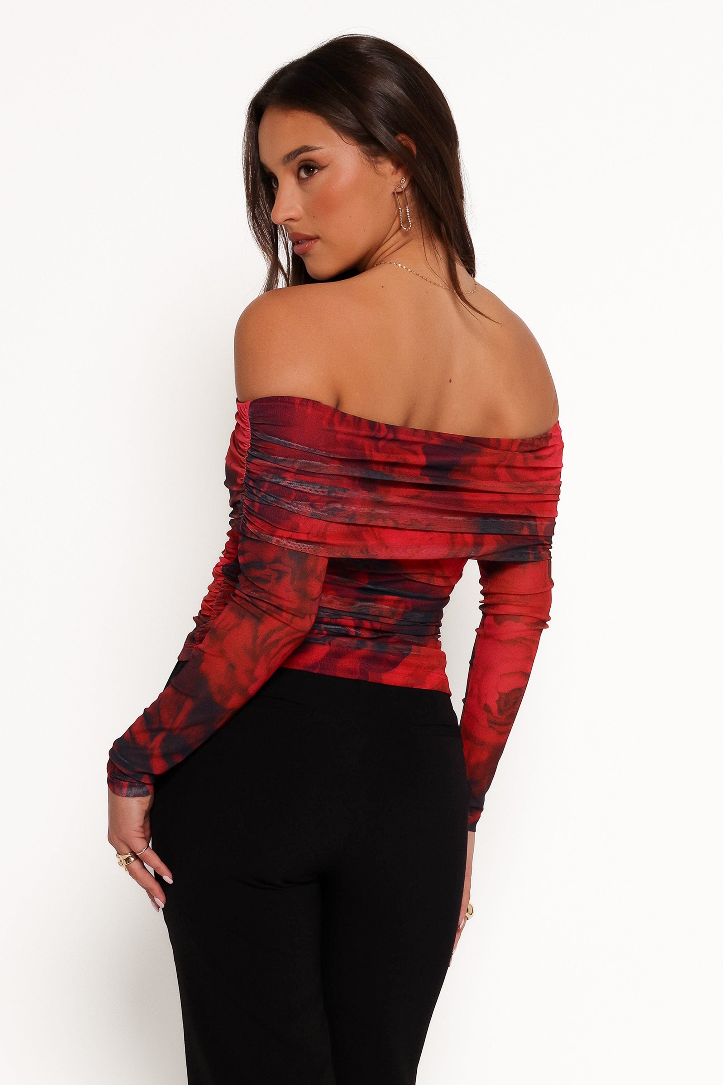 Petal and Pup USA TOPS Koa Off Shoulder Top - Rose Print
