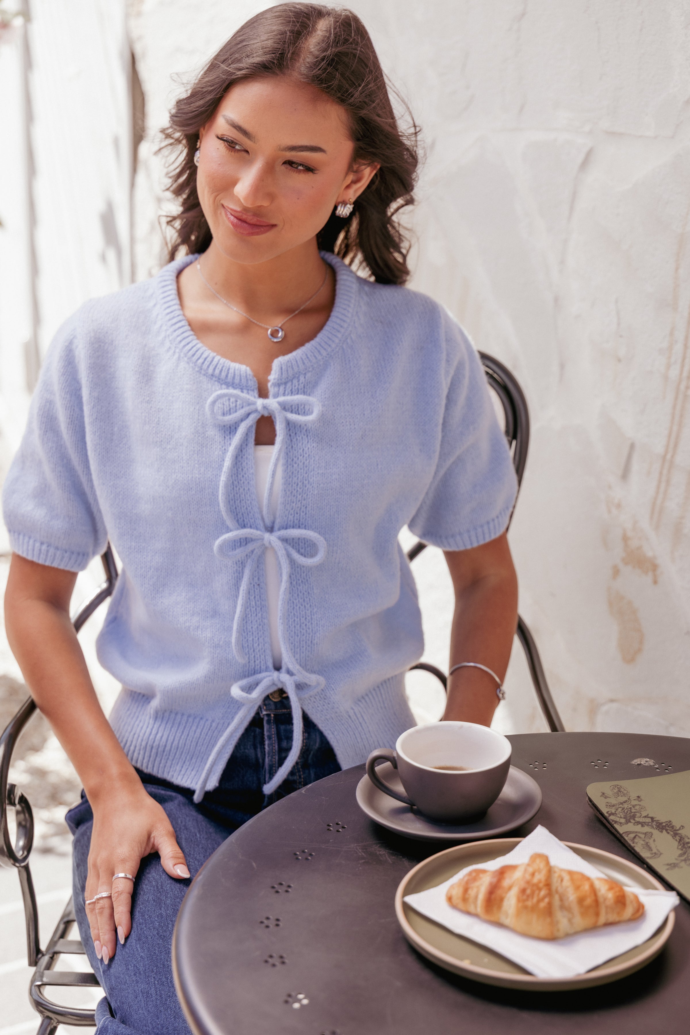 Petal and Pup USA TOPS Koskie Tie Knit Top - Blue