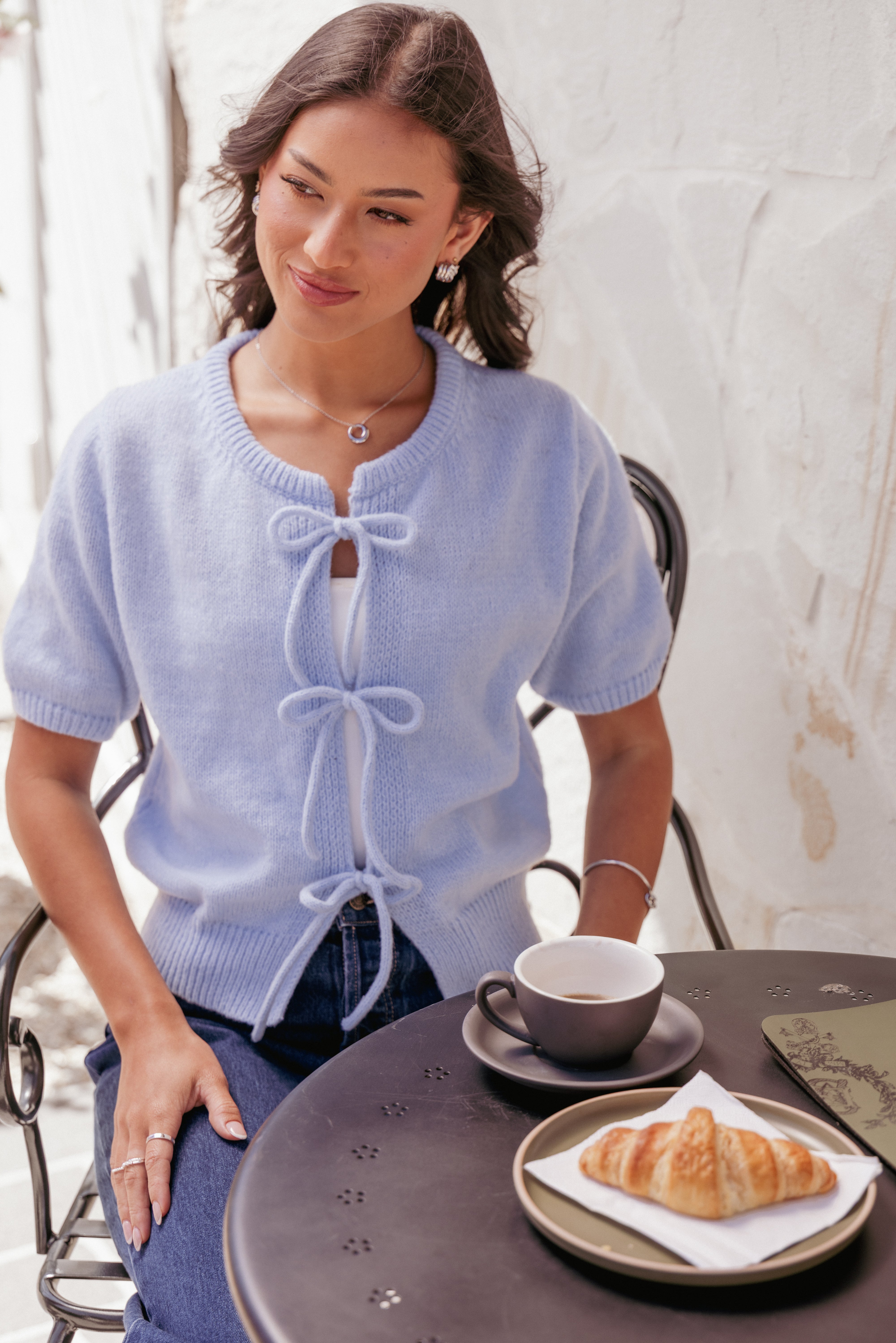 Petal and Pup USA TOPS Koskie Tie Knit Top - Blue