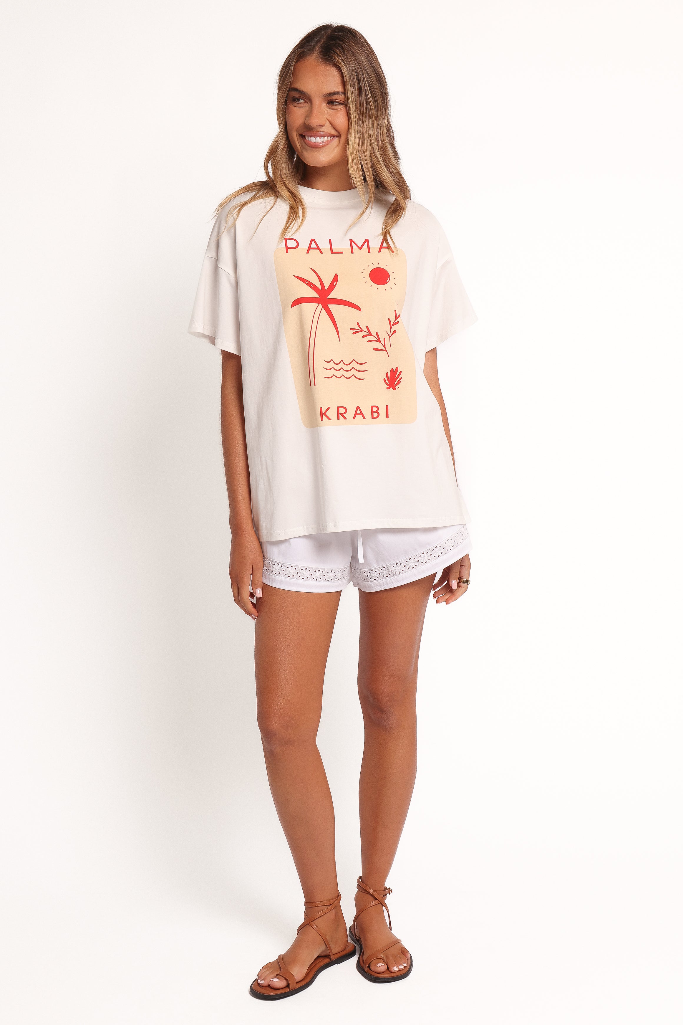Petal and Pup USA TOPS Krabi Beach Graphic Tee - White