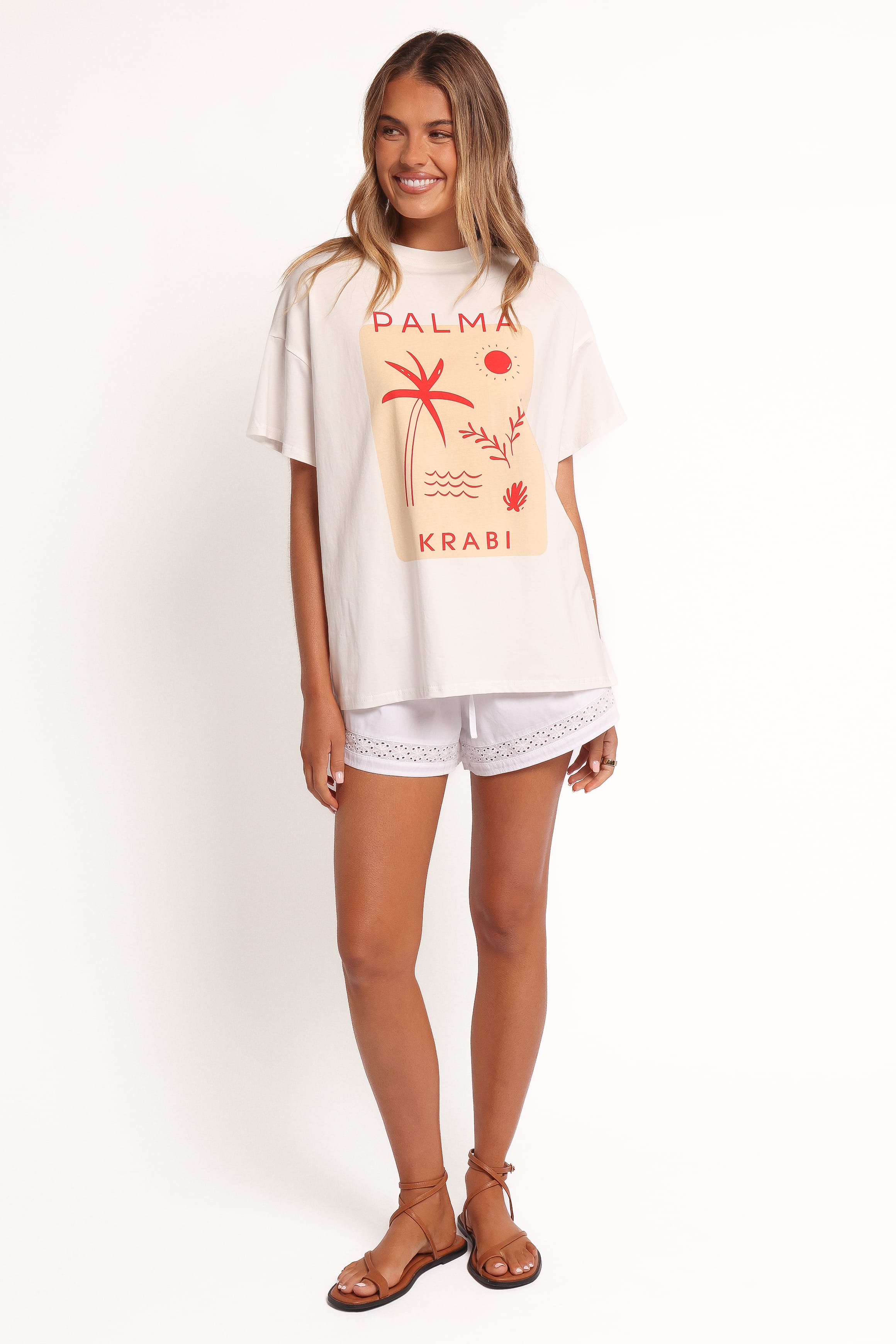 Petal and Pup USA TOPS Krabi Beach Graphic Tee - White
