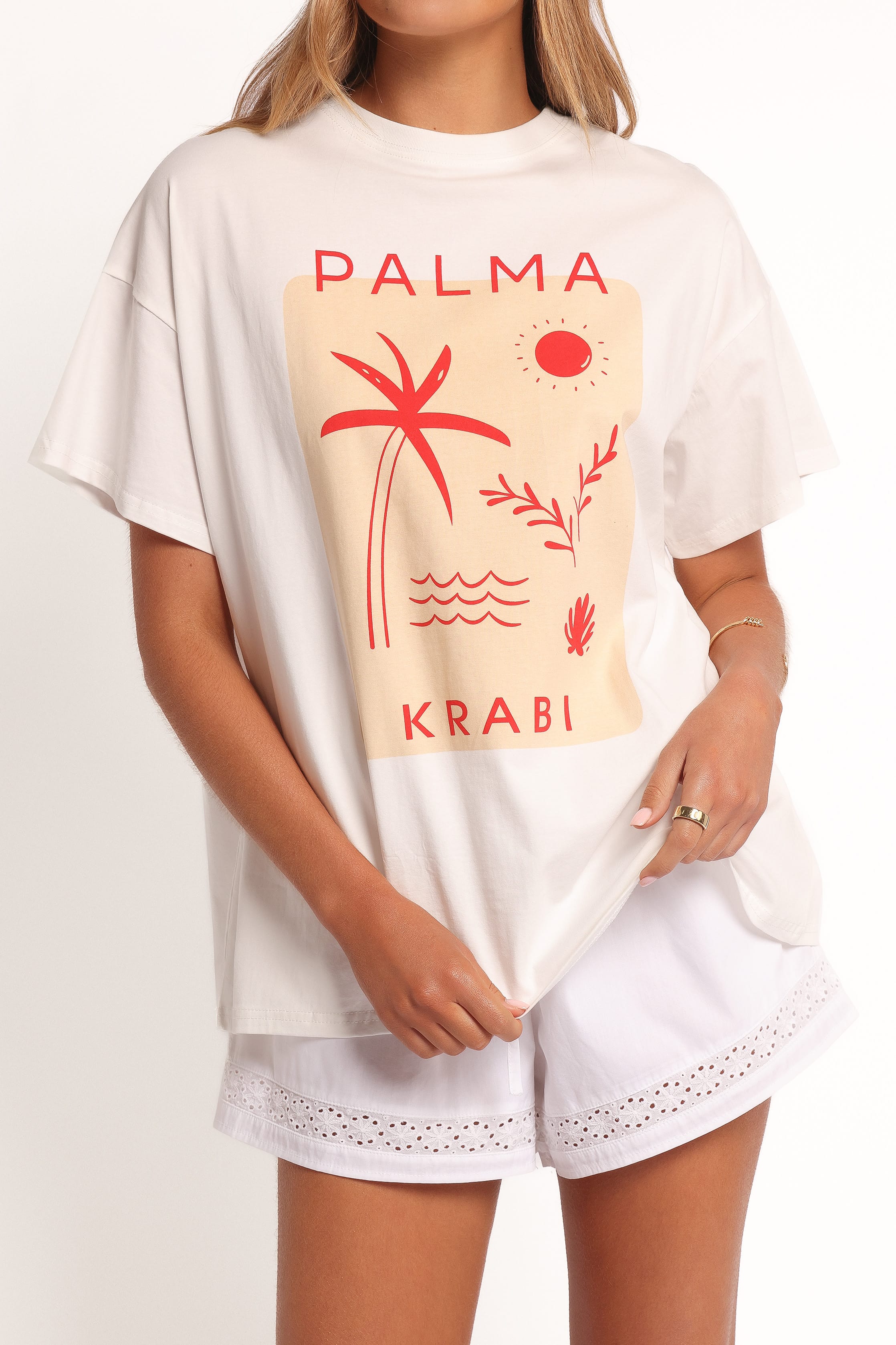 Petal and Pup USA TOPS Krabi Beach Graphic Tee - White
