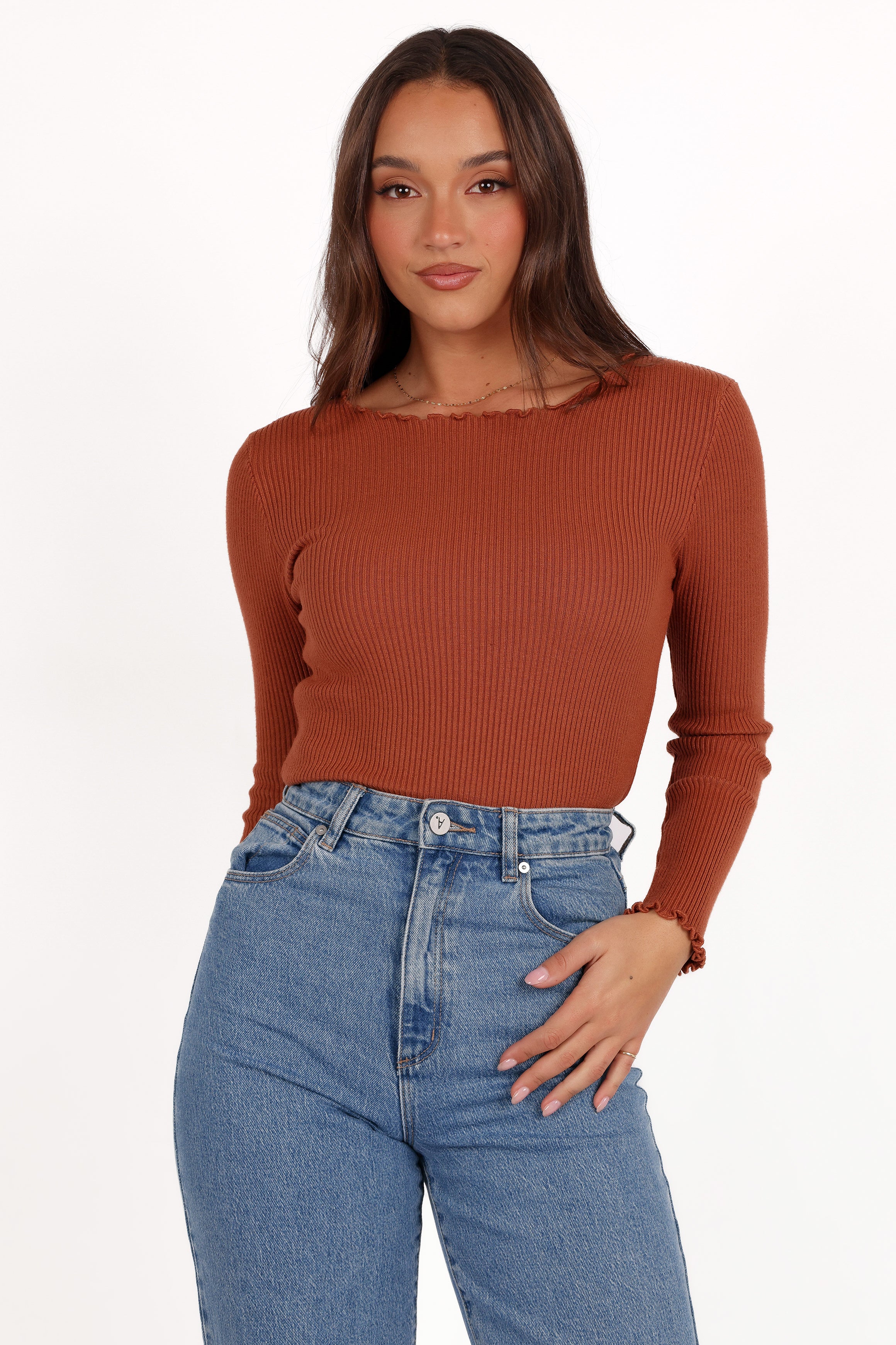 Petal and Pup USA TOPS Kya Knit Top - Rust