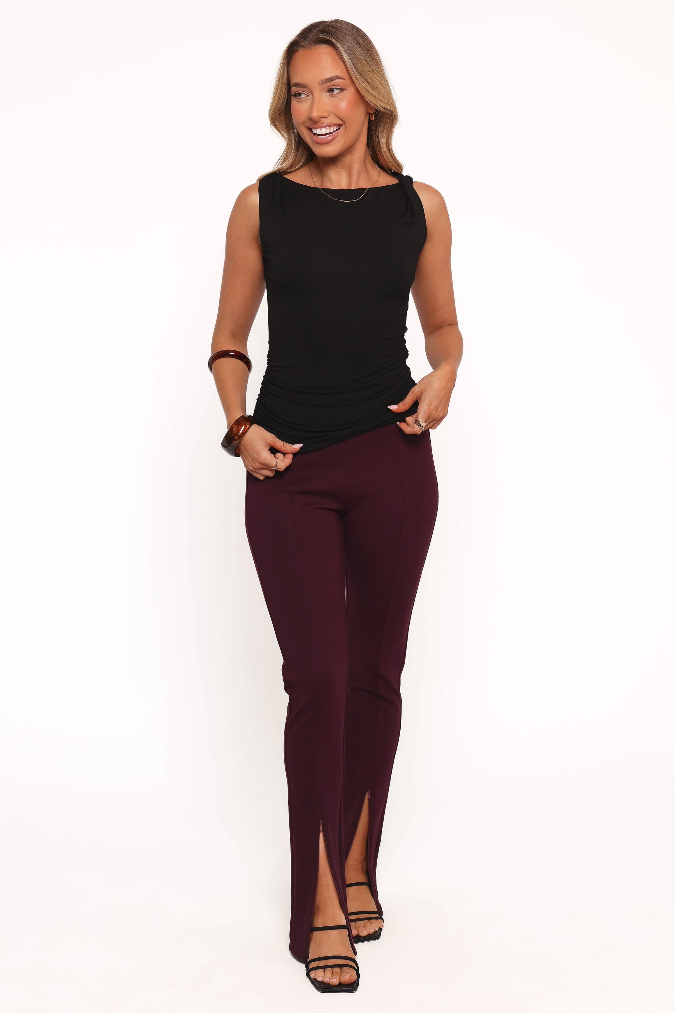 Petal and Pup USA TOPS Lainey Twist Knit Top - Black
